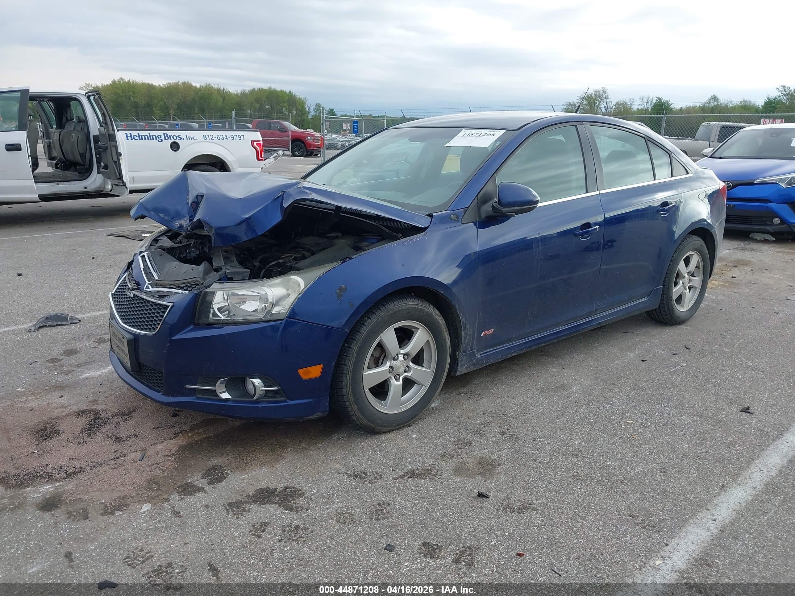 2013 Chevrolet Cruze 1lt Auto Blue vin: 1G1PC5SB4D7216327