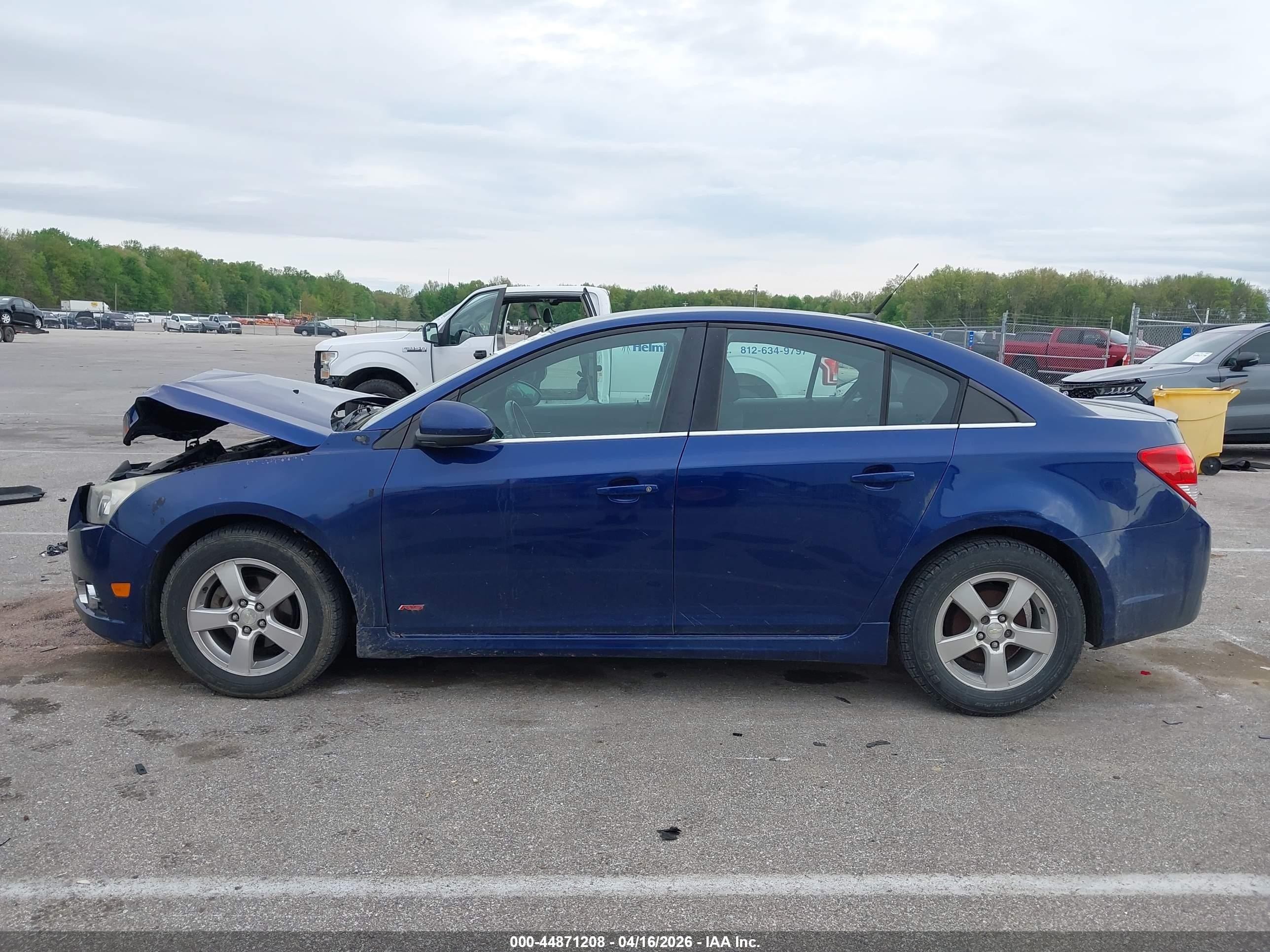 2013 Chevrolet Cruze 1lt Auto Blue vin: 1G1PC5SB4D7216327