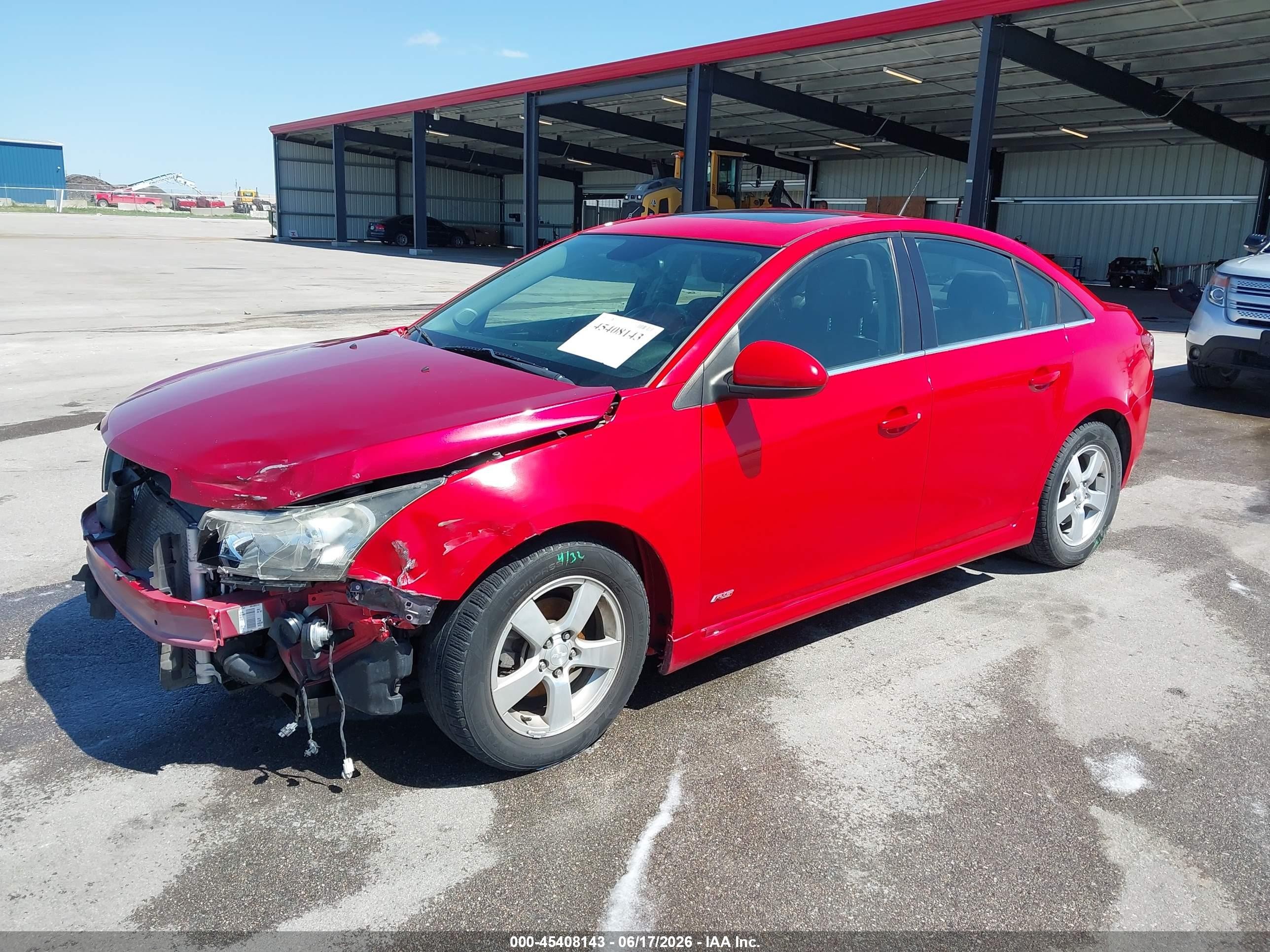 2013 Chevrolet Cruze 1lt Auto Red vin: 1G1PC5SB4D7267701