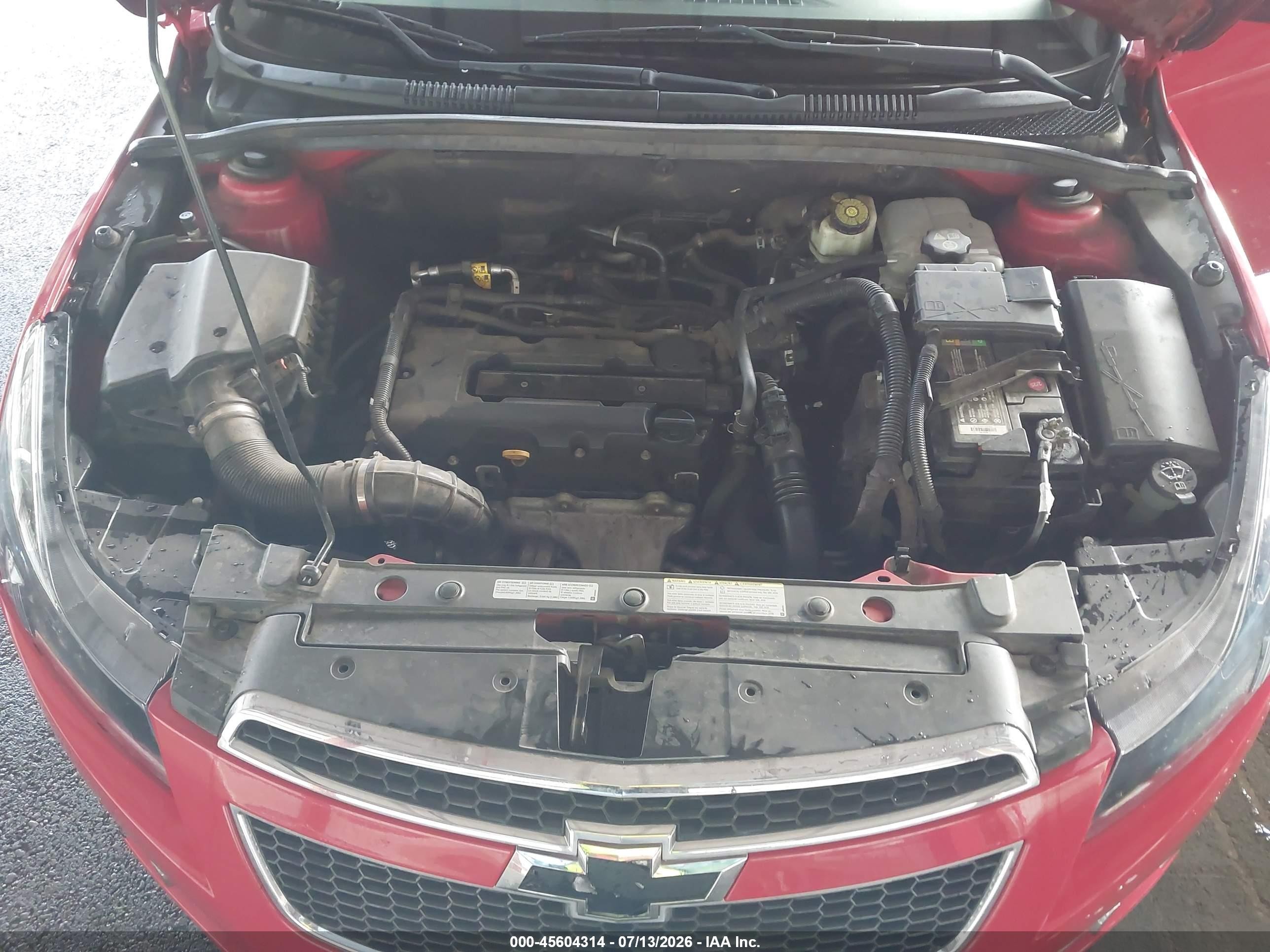2013 Chevrolet Cruze 1lt Auto Красный vin: 1G1PC5SB4D7292405