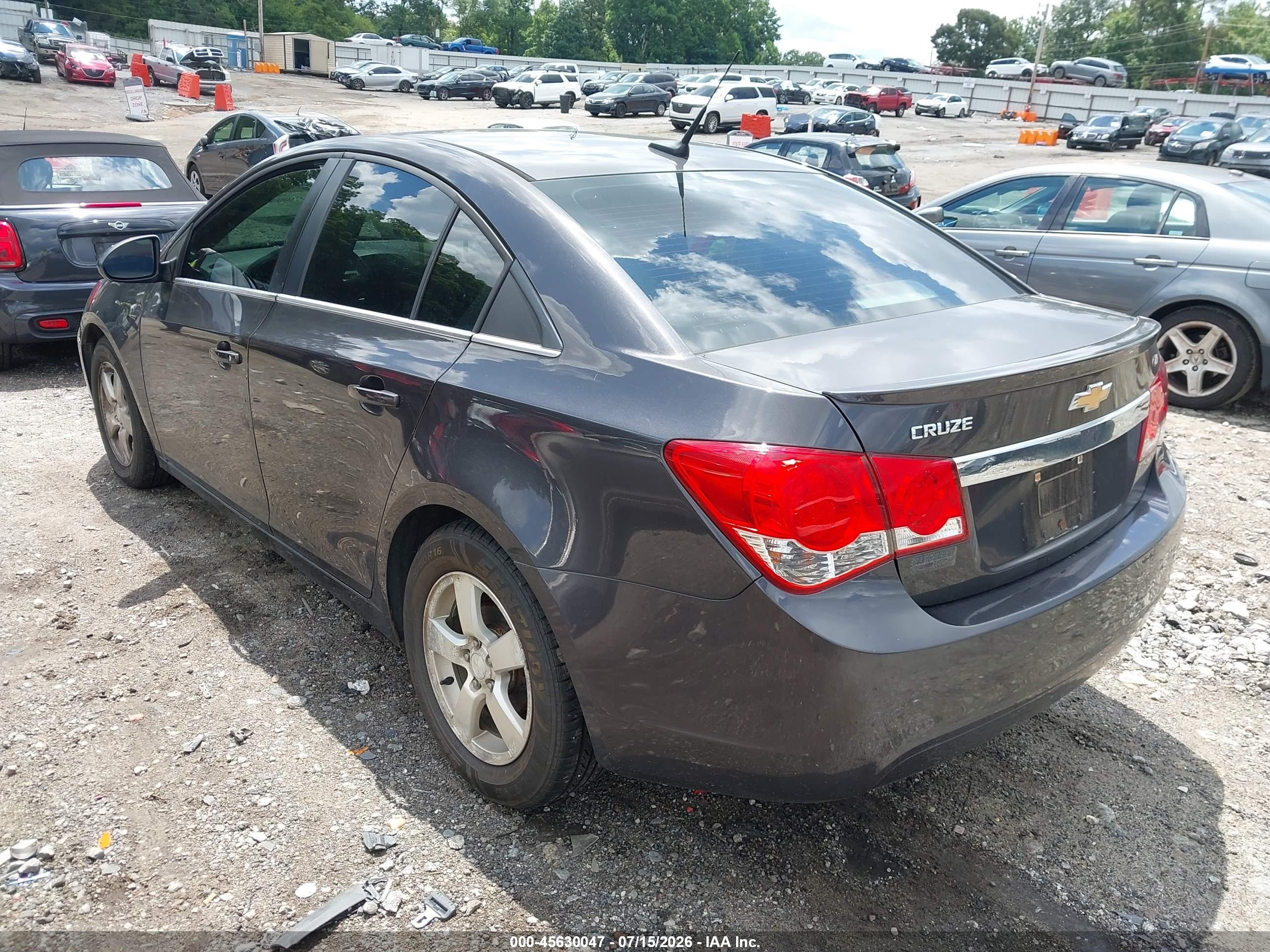 2013 Chevrolet Cruze 1lt Auto Gray vin: 1G1PC5SB4D7306562