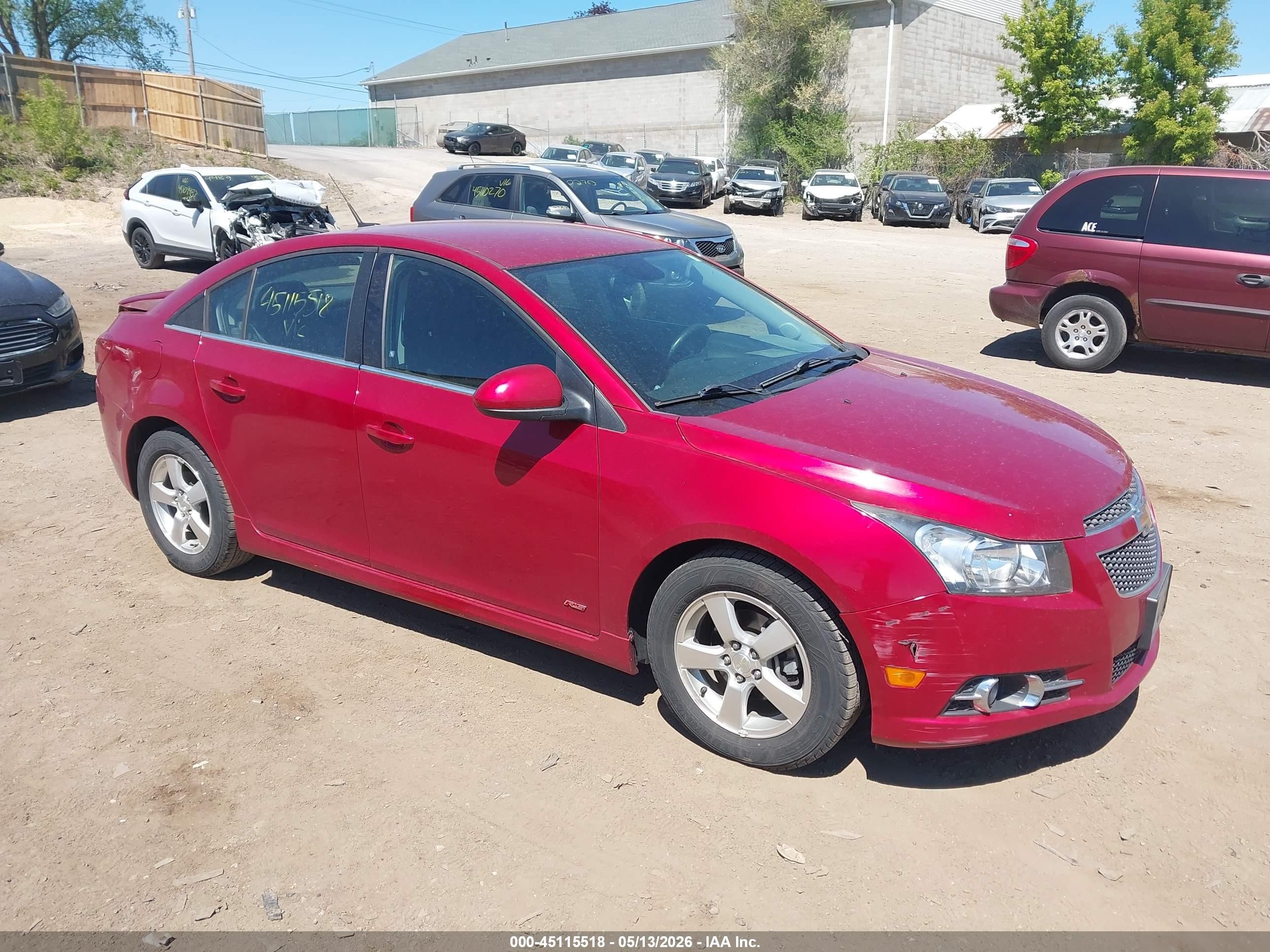 2014 Chevrolet Cruze 1lt Auto Red vin: 1G1PC5SB4E7104273