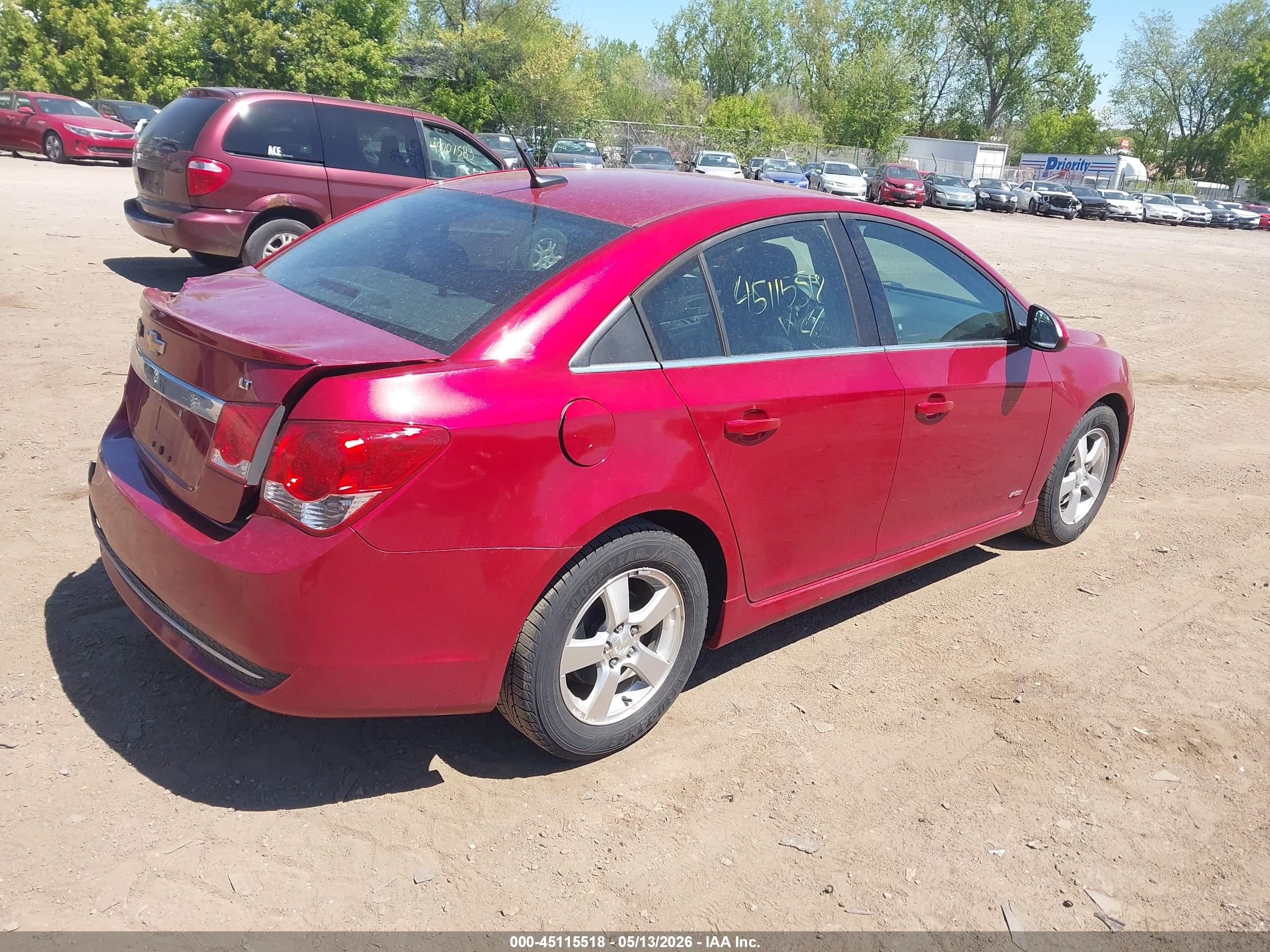 2014 Chevrolet Cruze 1lt Auto Красный vin: 1G1PC5SB4E7104273