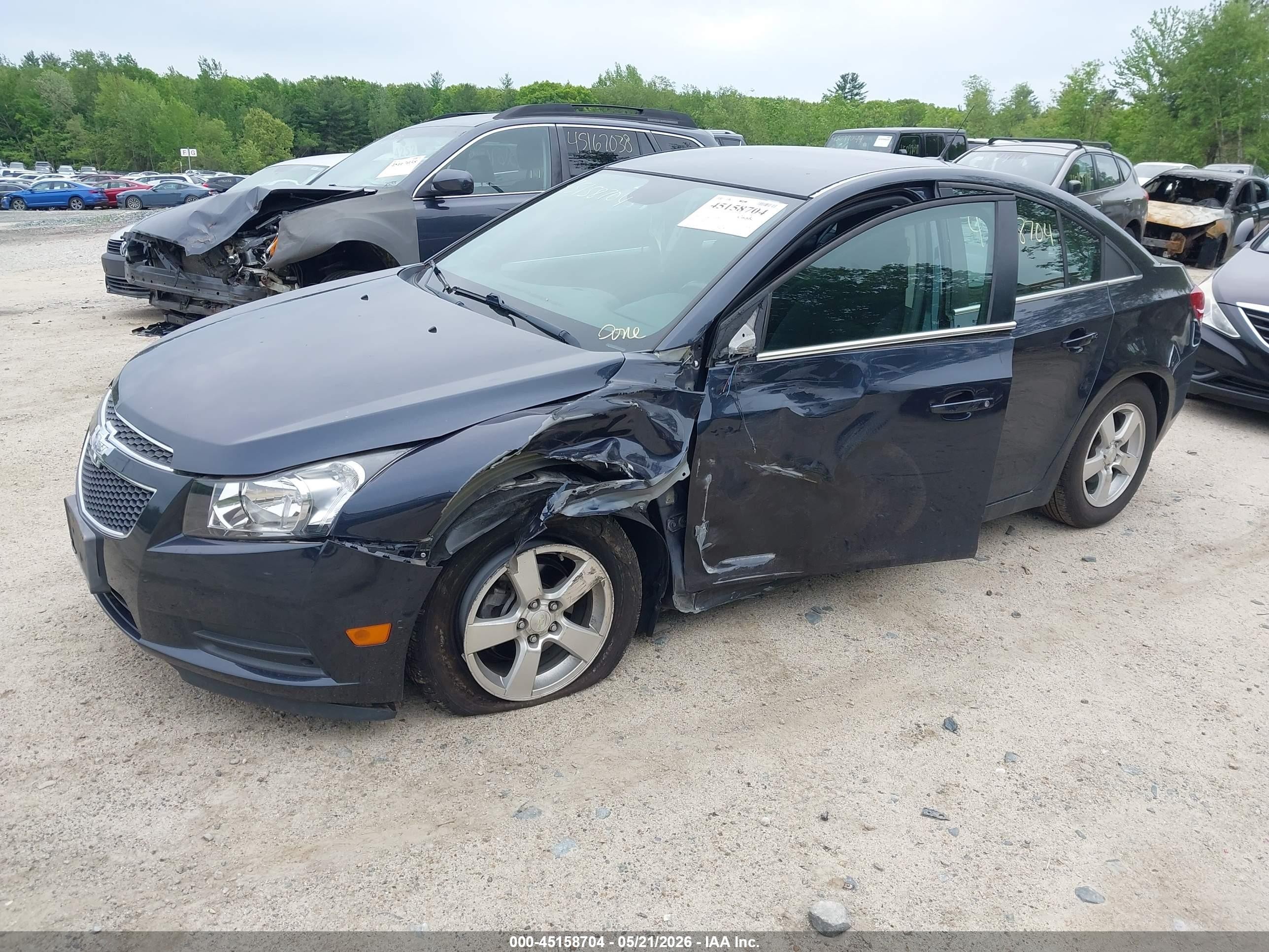 2014 Chevrolet Cruze 1lt Auto Blue vin: 1G1PC5SB4E7258756
