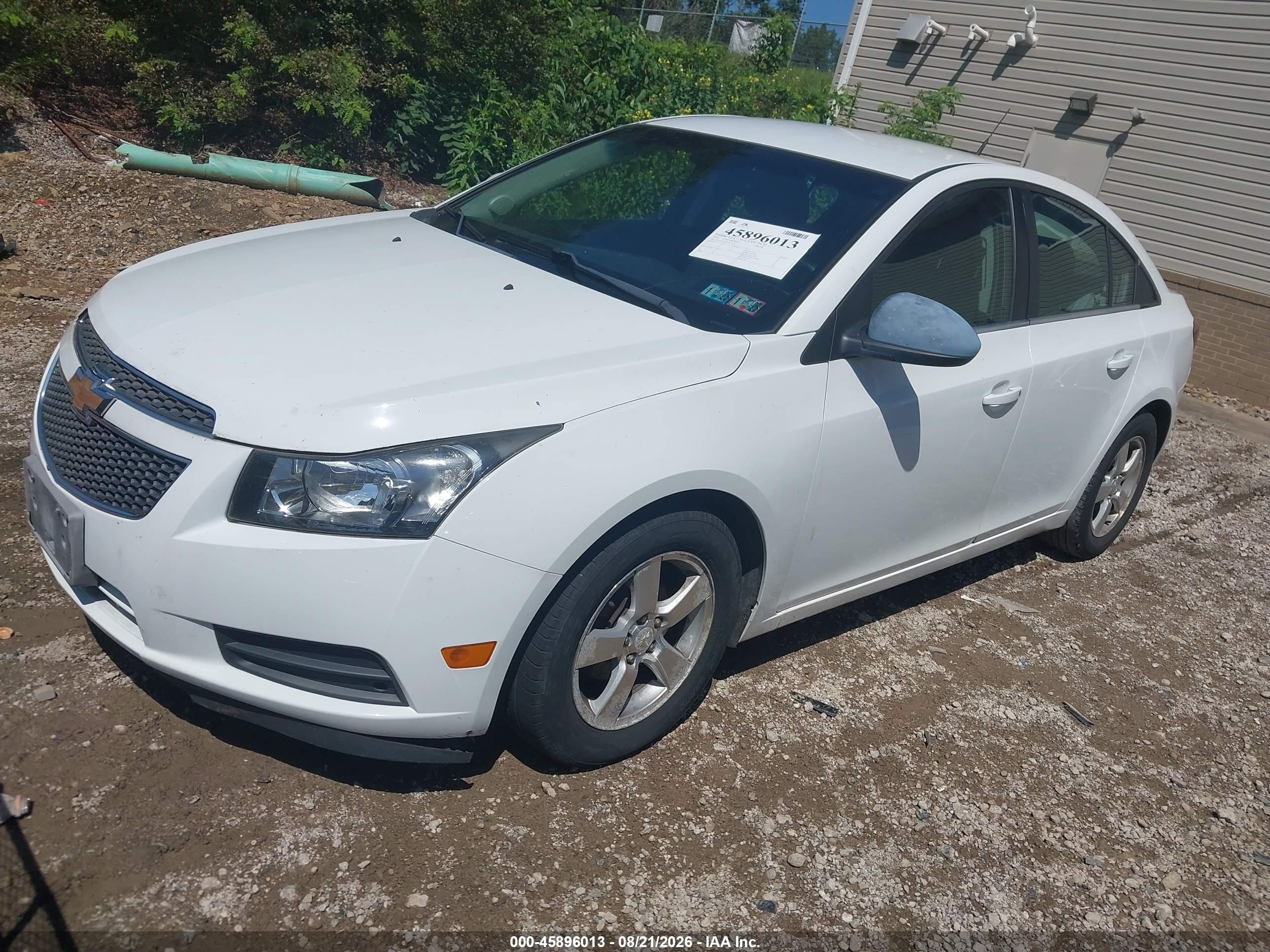 2014 Chevrolet Cruze 1lt Auto White vin: 1G1PC5SB4E7327137