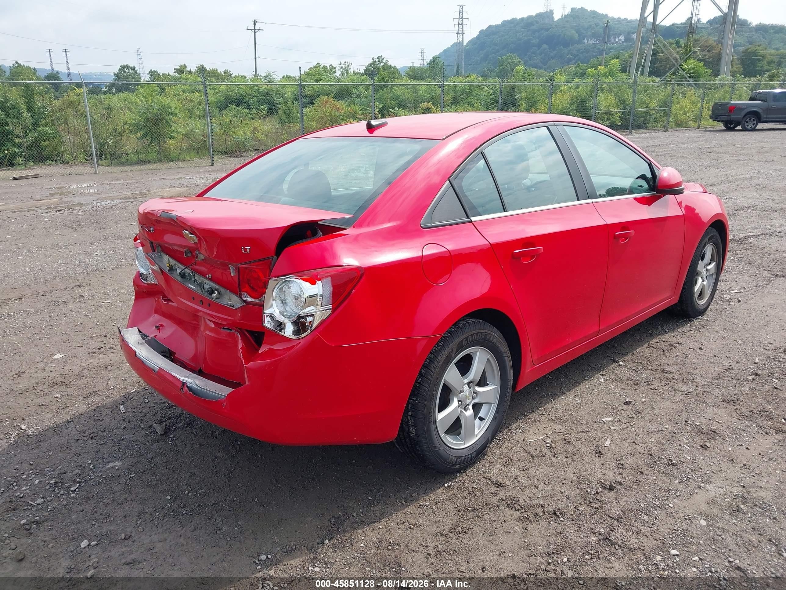 2014 Chevrolet Cruze 1lt Auto Red vin: 1G1PC5SB4E7471965