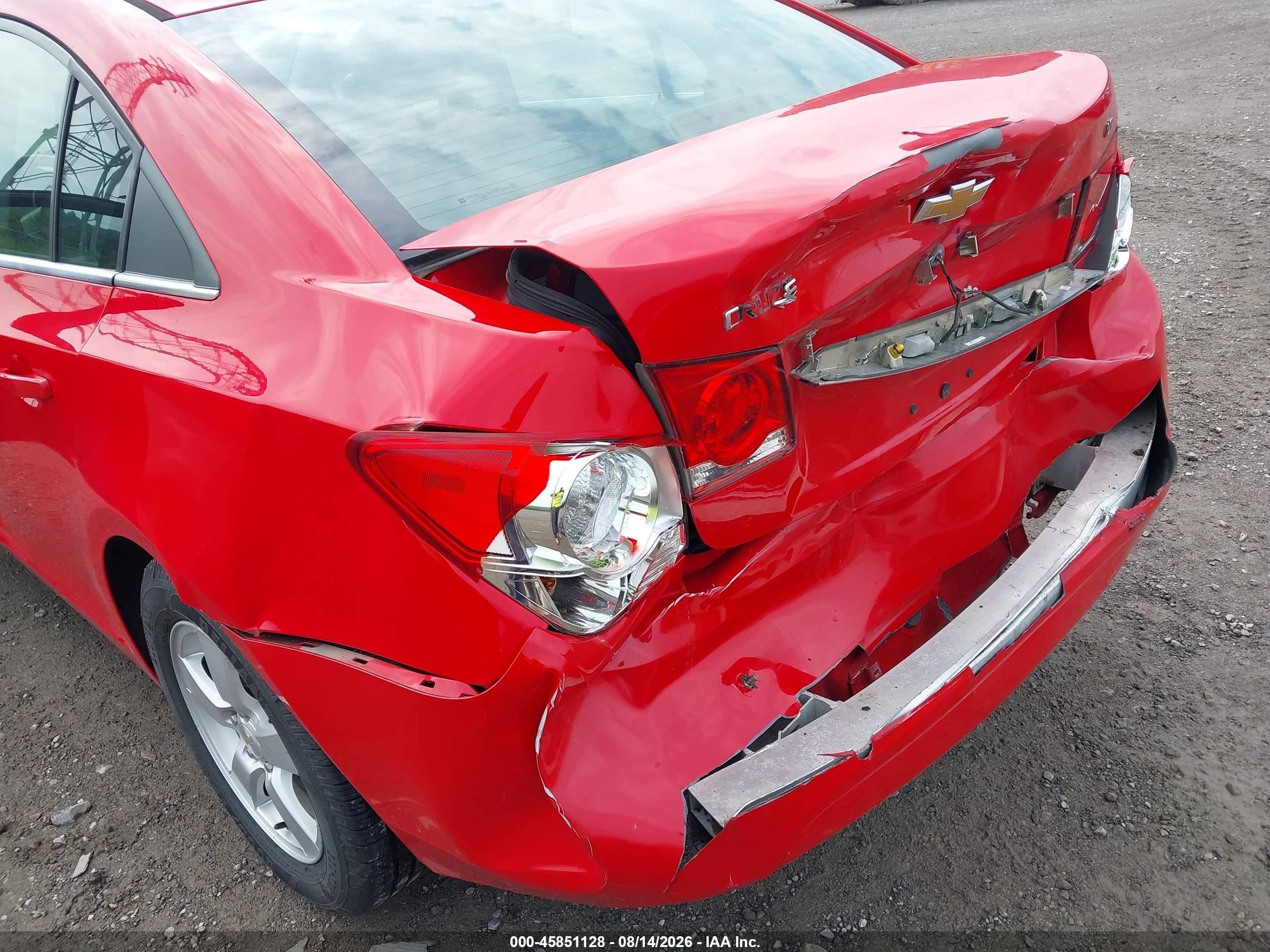 2014 Chevrolet Cruze 1lt Auto Red vin: 1G1PC5SB4E7471965