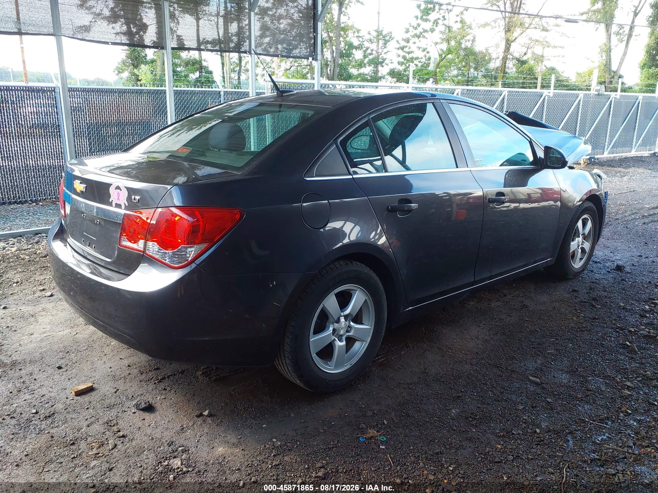 2014 Chevrolet Cruze 1lt Auto Gray vin: 1G1PC5SB4E7483386