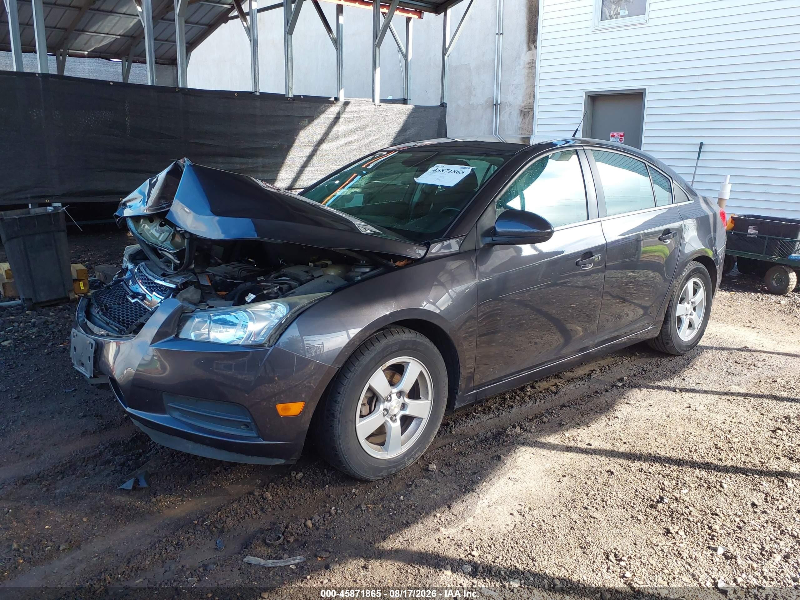 2014 Chevrolet Cruze 1lt Auto Gray vin: 1G1PC5SB4E7483386