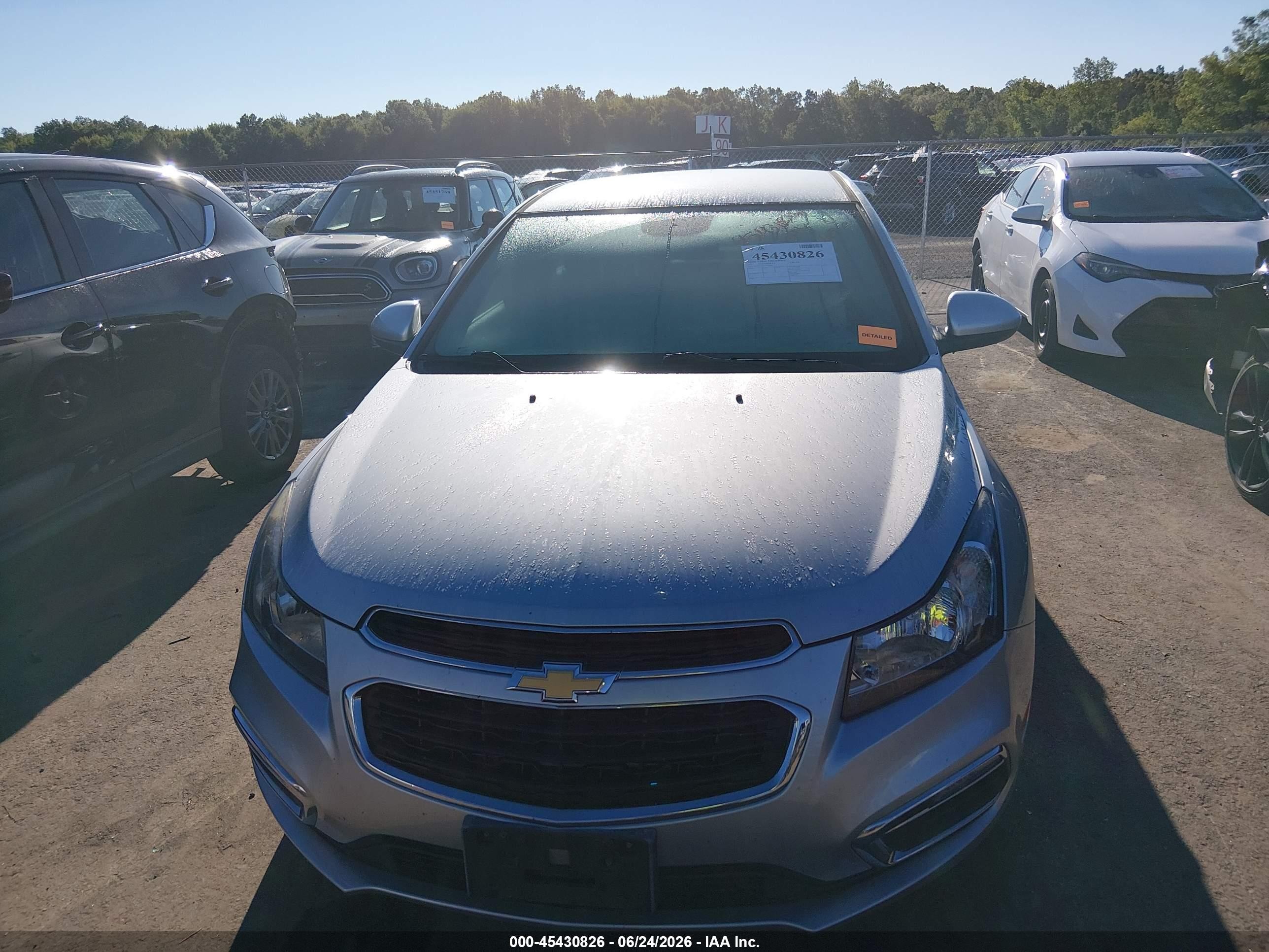 2015 Chevrolet Cruze 1lt Auto Silver vin: 1G1PC5SB4F7150400