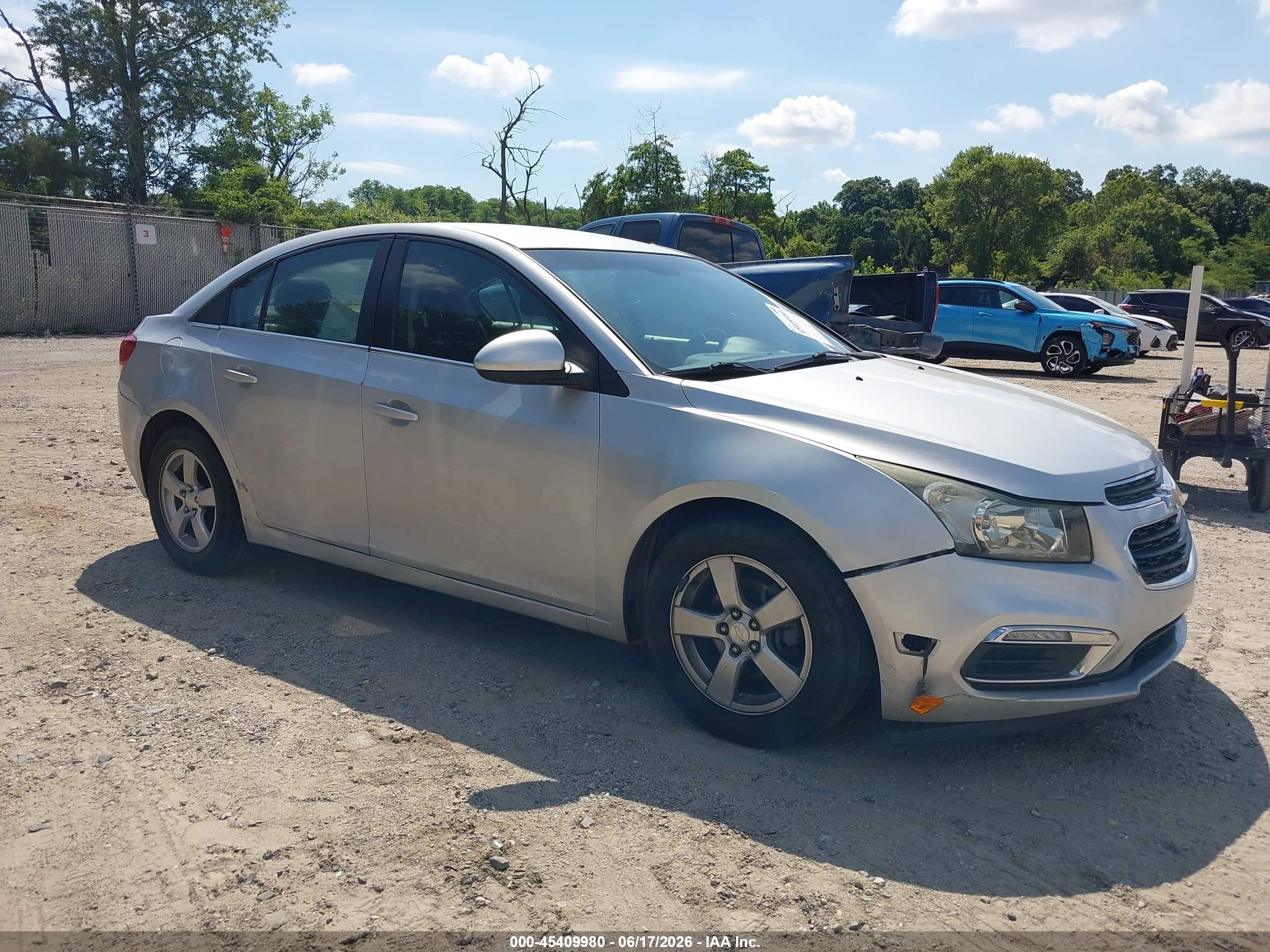 2015 Chevrolet Cruze 1lt Auto Silver vin: 1G1PC5SB4F7159856