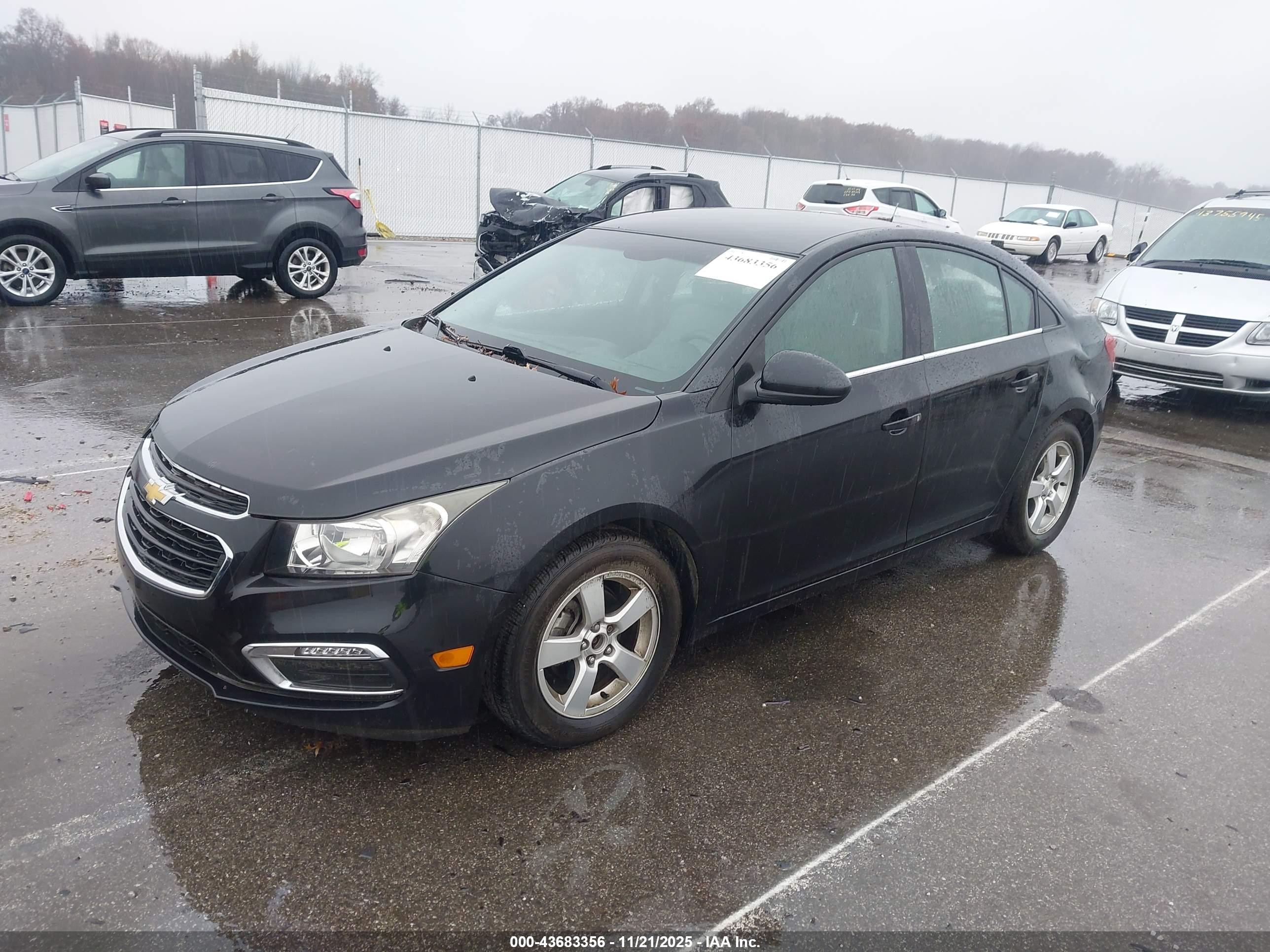 2015 Chevrolet Cruze 1lt Auto Black vin: 1G1PC5SB4F7182411