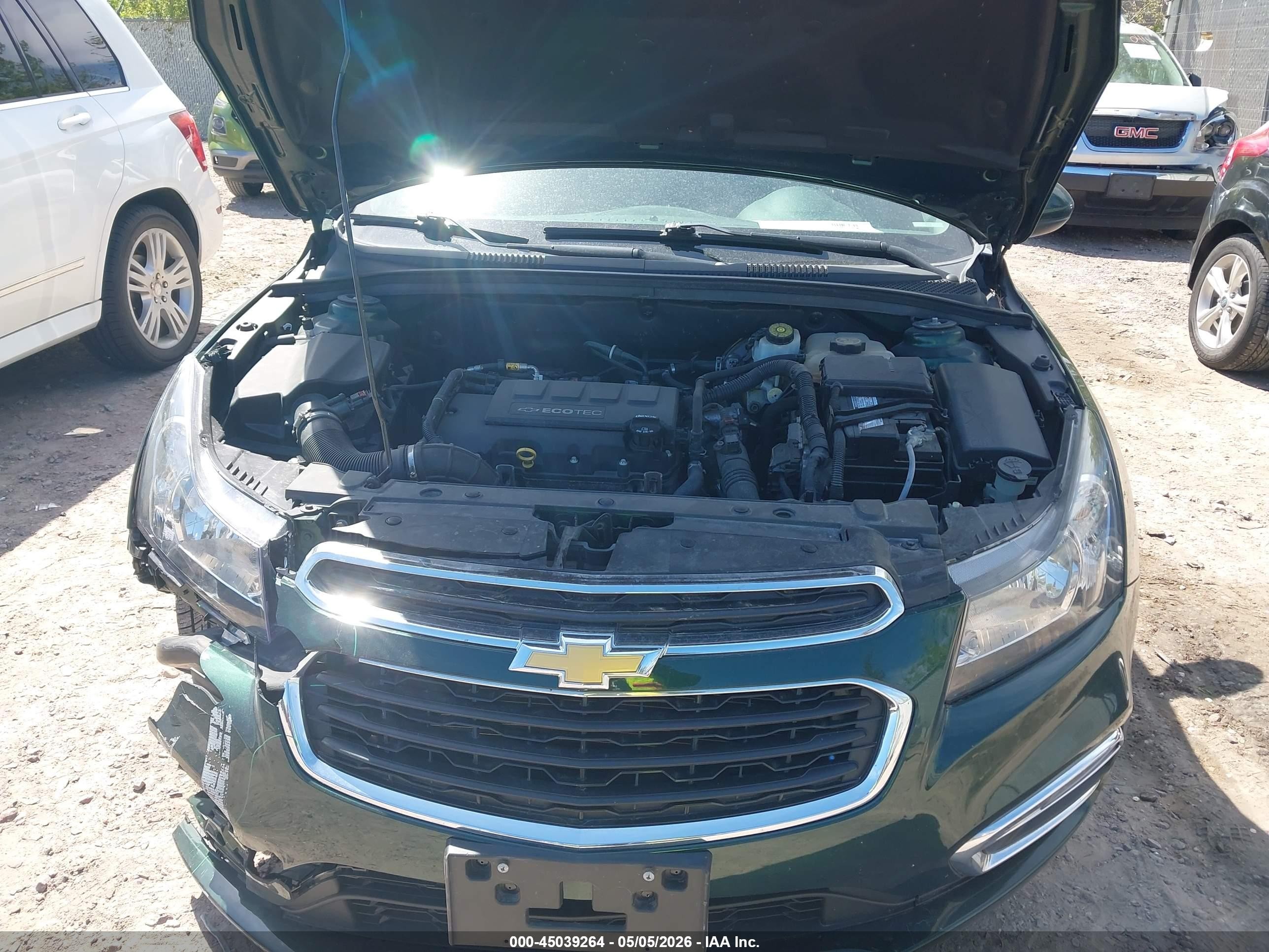2015 Chevrolet Cruze 1lt Auto Green vin: 1G1PC5SB4F7198401