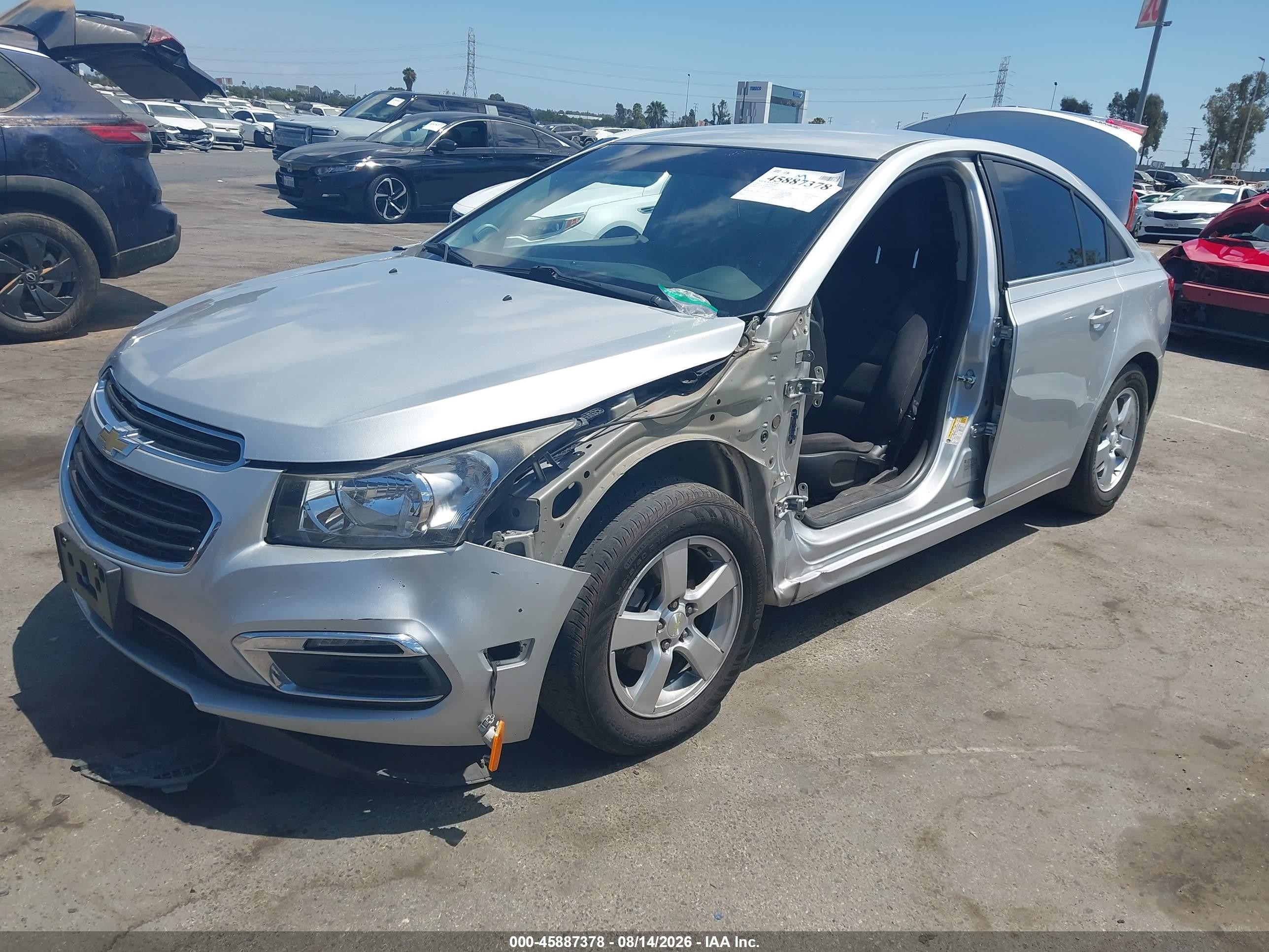 2015 Chevrolet Cruze 1lt Auto Silver vin: 1G1PC5SB4F7265983