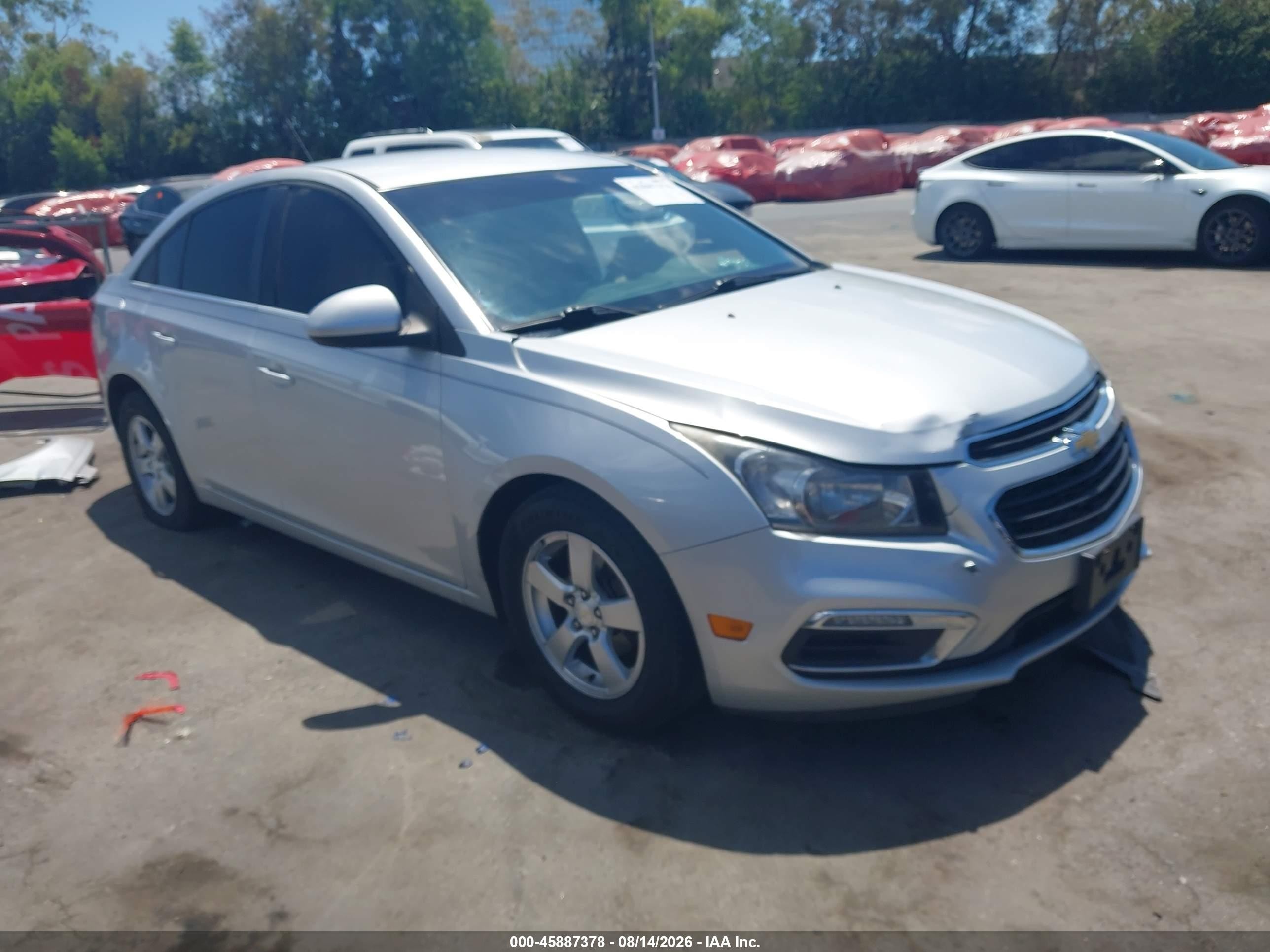 2015 Chevrolet Cruze 1lt Auto Silver vin: 1G1PC5SB4F7265983