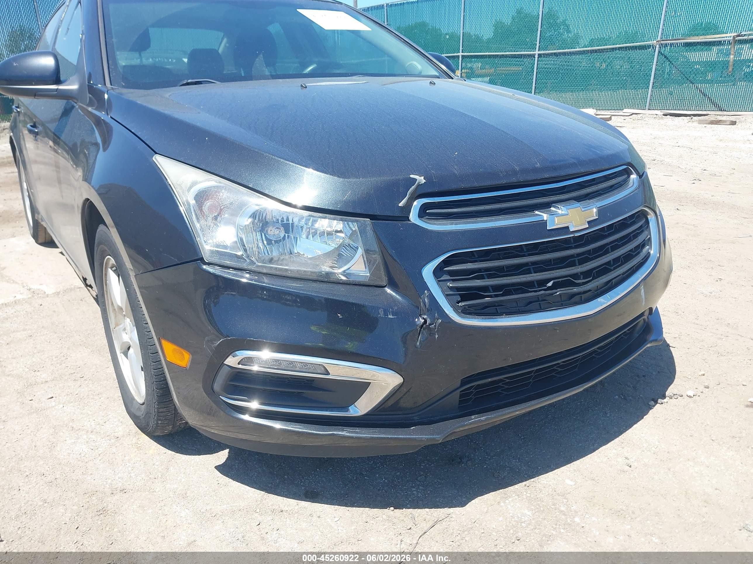 2015 Chevrolet Cruze 1lt Auto Черный vin: 1G1PC5SB4F7273212