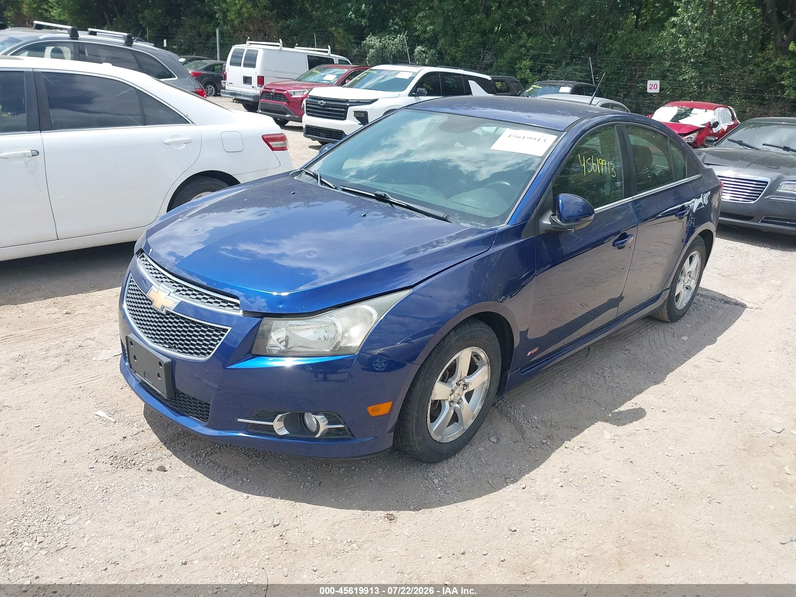 2013 Chevrolet Cruze 1lt Auto Blue vin: 1G1PC5SB5D7240216