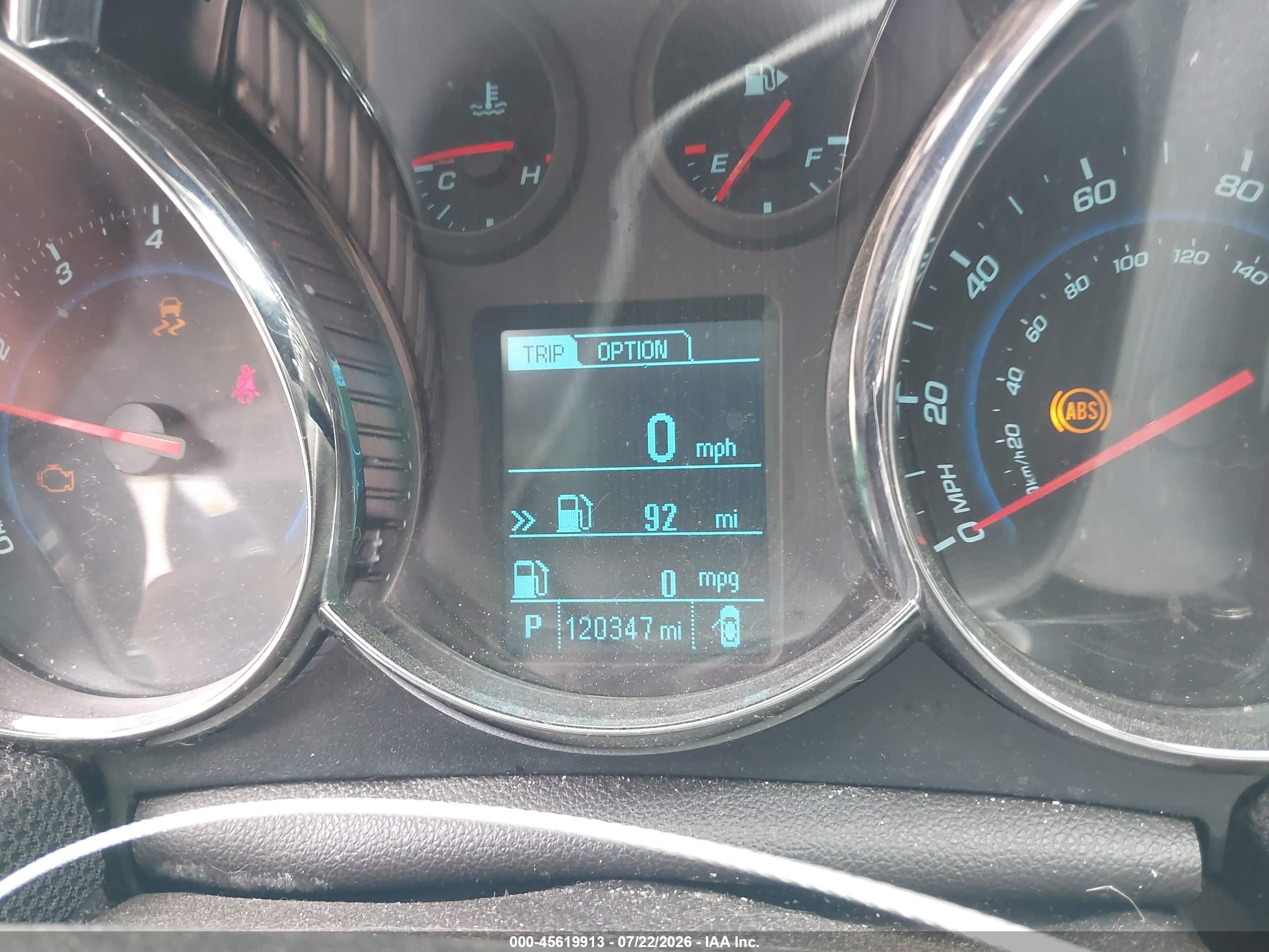 2013 Chevrolet Cruze 1lt Auto Blue vin: 1G1PC5SB5D7240216