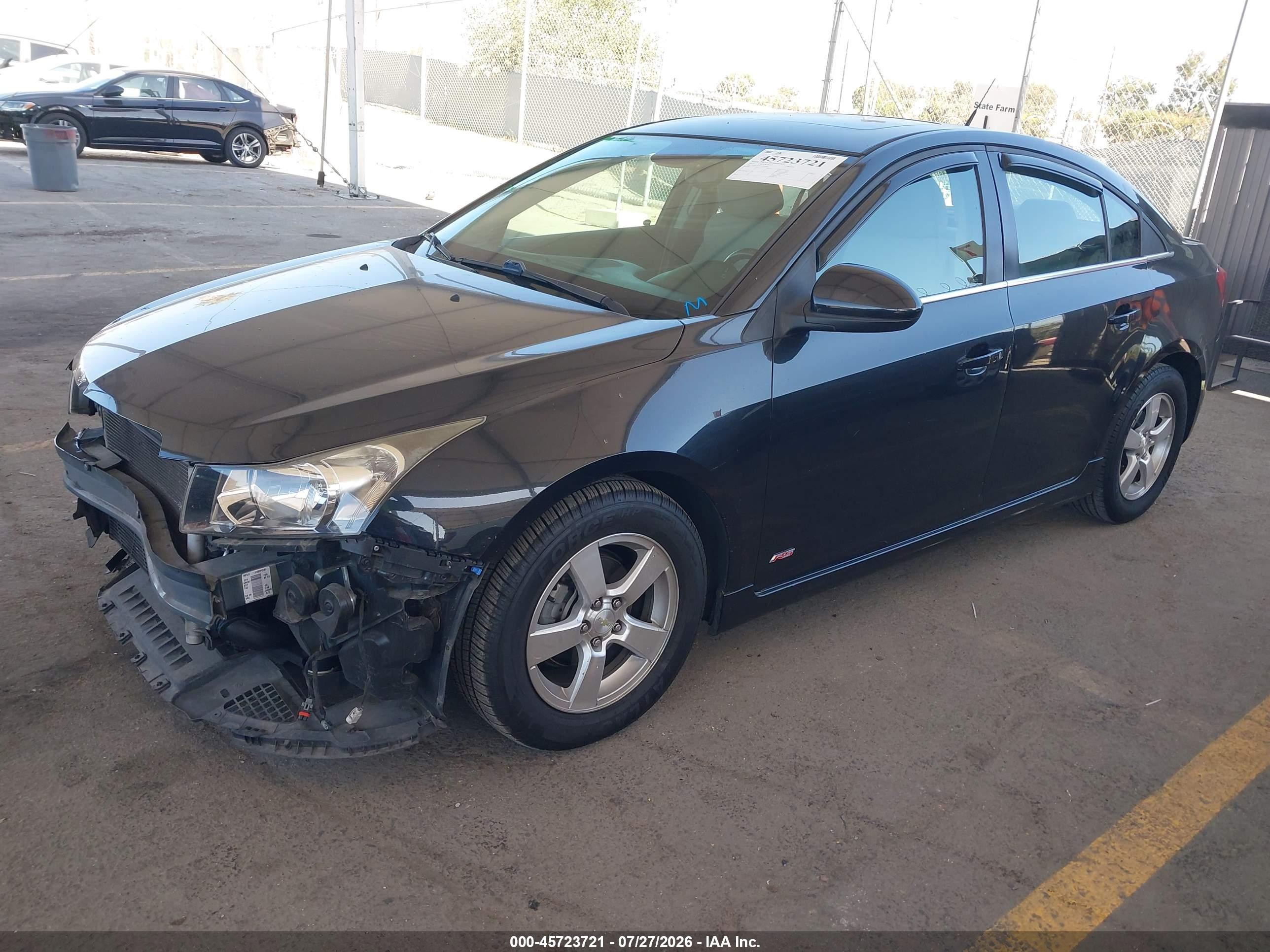 2013 Chevrolet Cruze 1lt Auto Black vin: 1G1PC5SB5D7316565