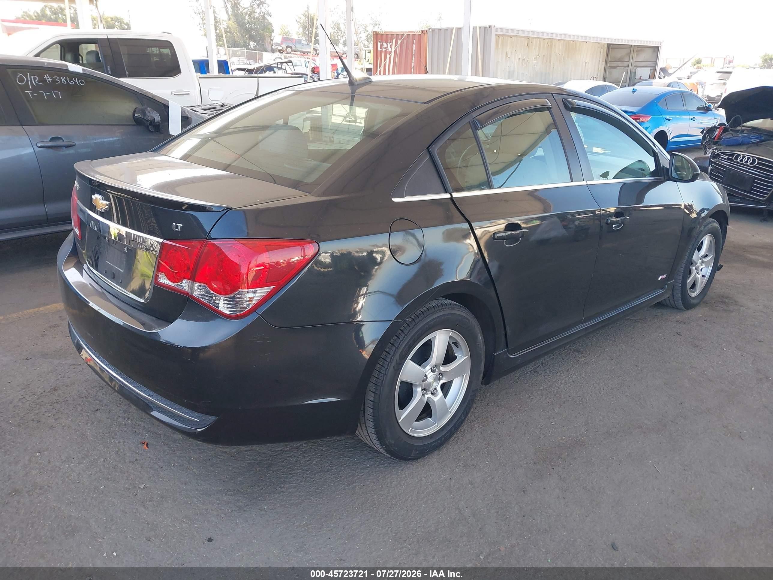 2013 Chevrolet Cruze 1lt Auto Black vin: 1G1PC5SB5D7316565
