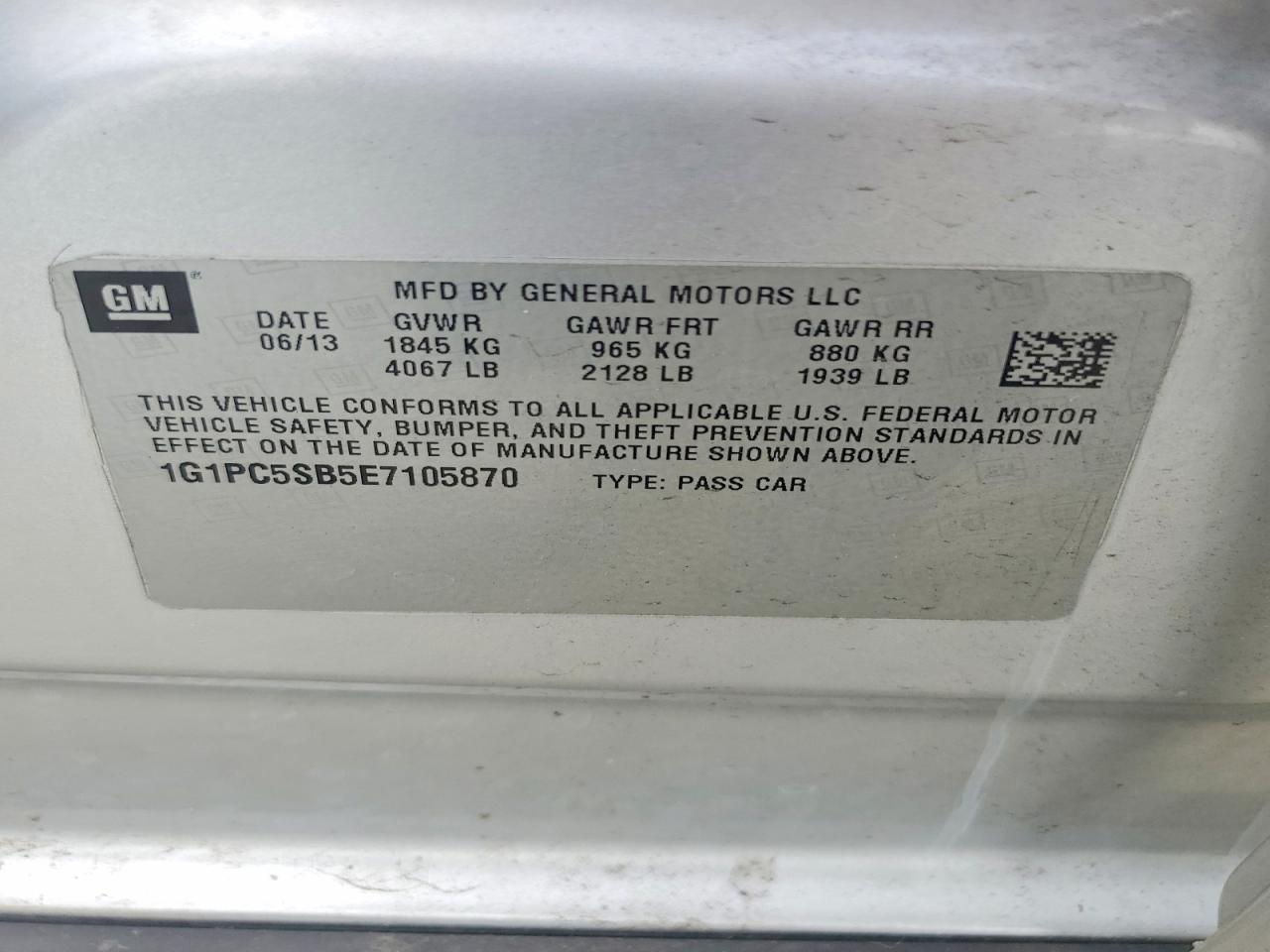 2014 Chevrolet Cruze Lt Silver vin: 1G1PC5SB5E7105870