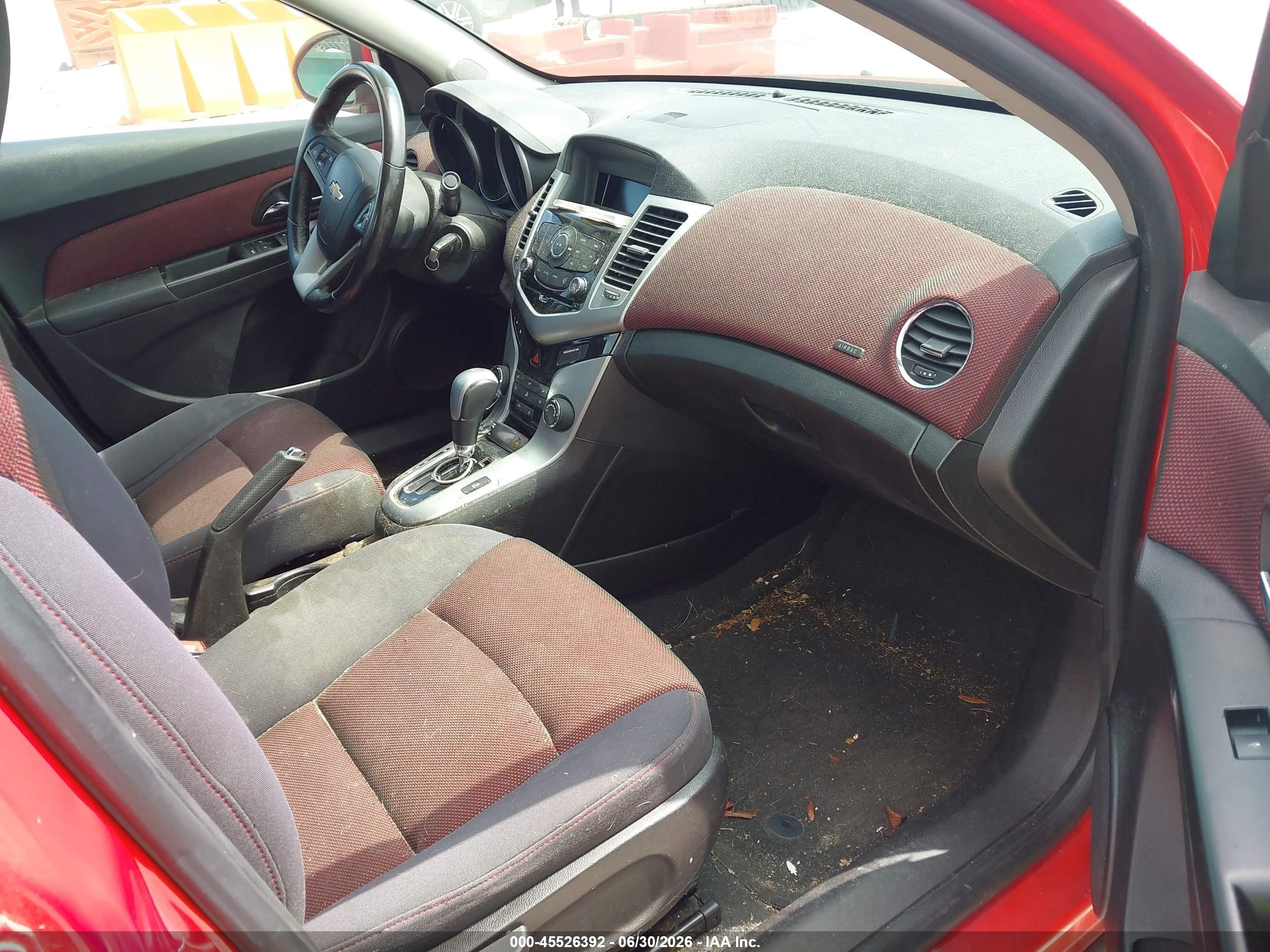 2014 Chevrolet Cruze 1lt Auto Red vin: 1G1PC5SB5E7127965