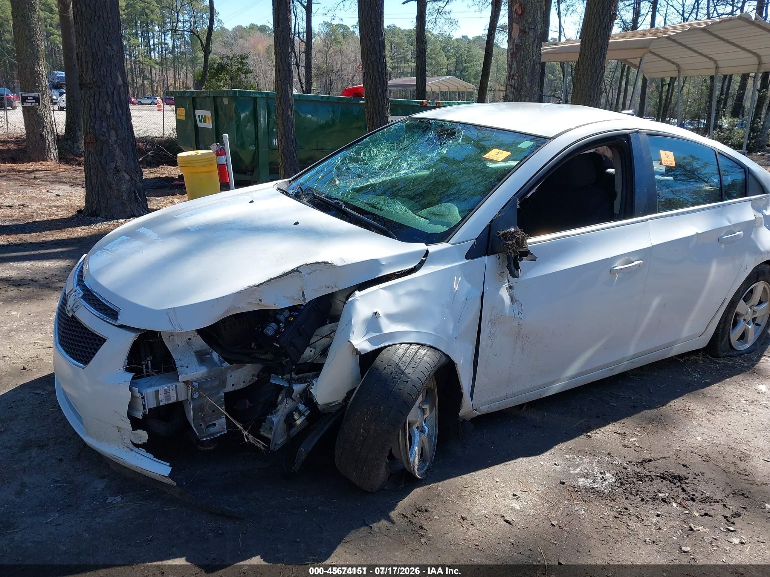 2014 Chevrolet Cruze 1lt Auto White vin: 1G1PC5SB5E7176289
