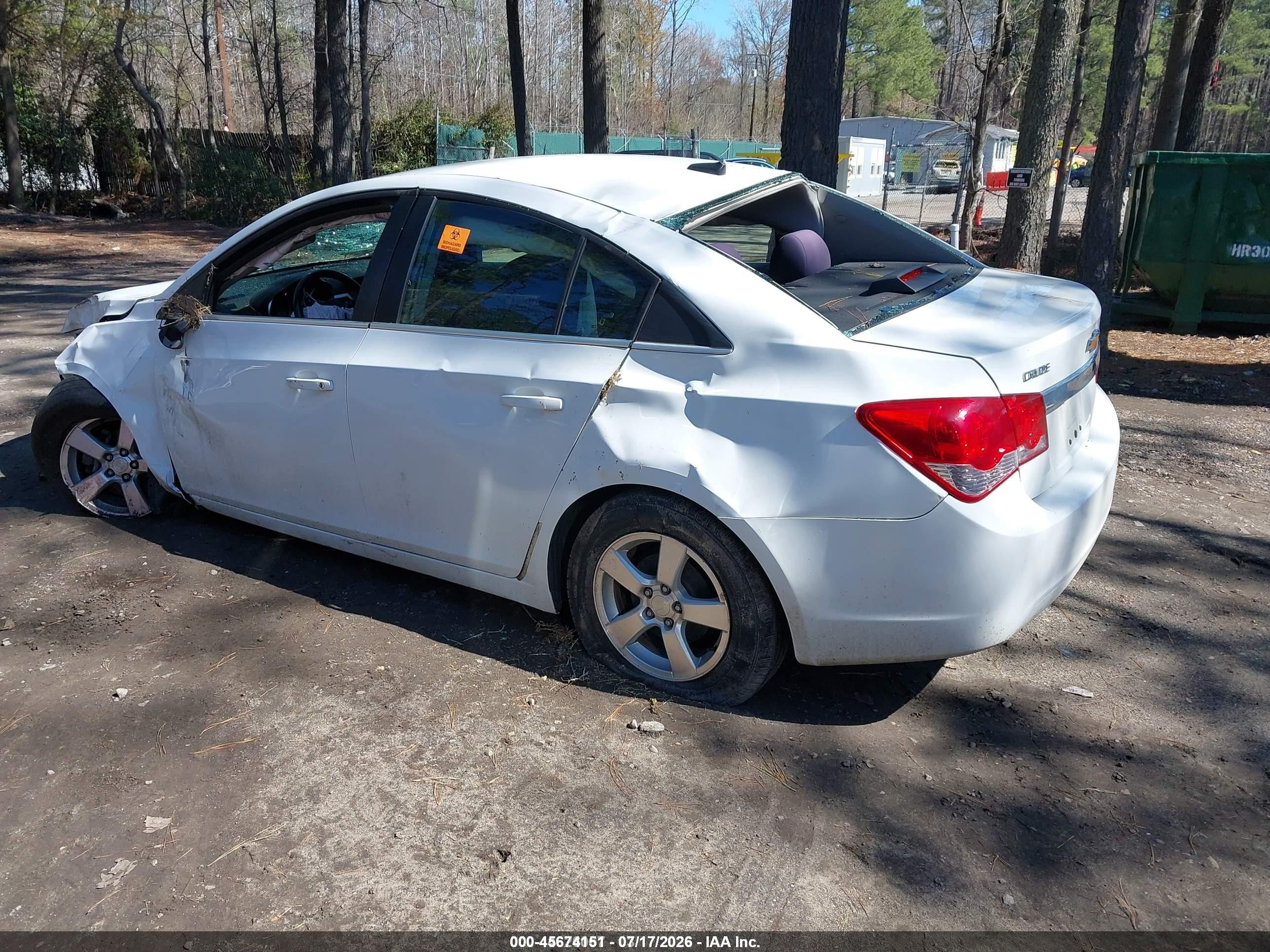 2014 Chevrolet Cruze 1lt Auto White vin: 1G1PC5SB5E7176289