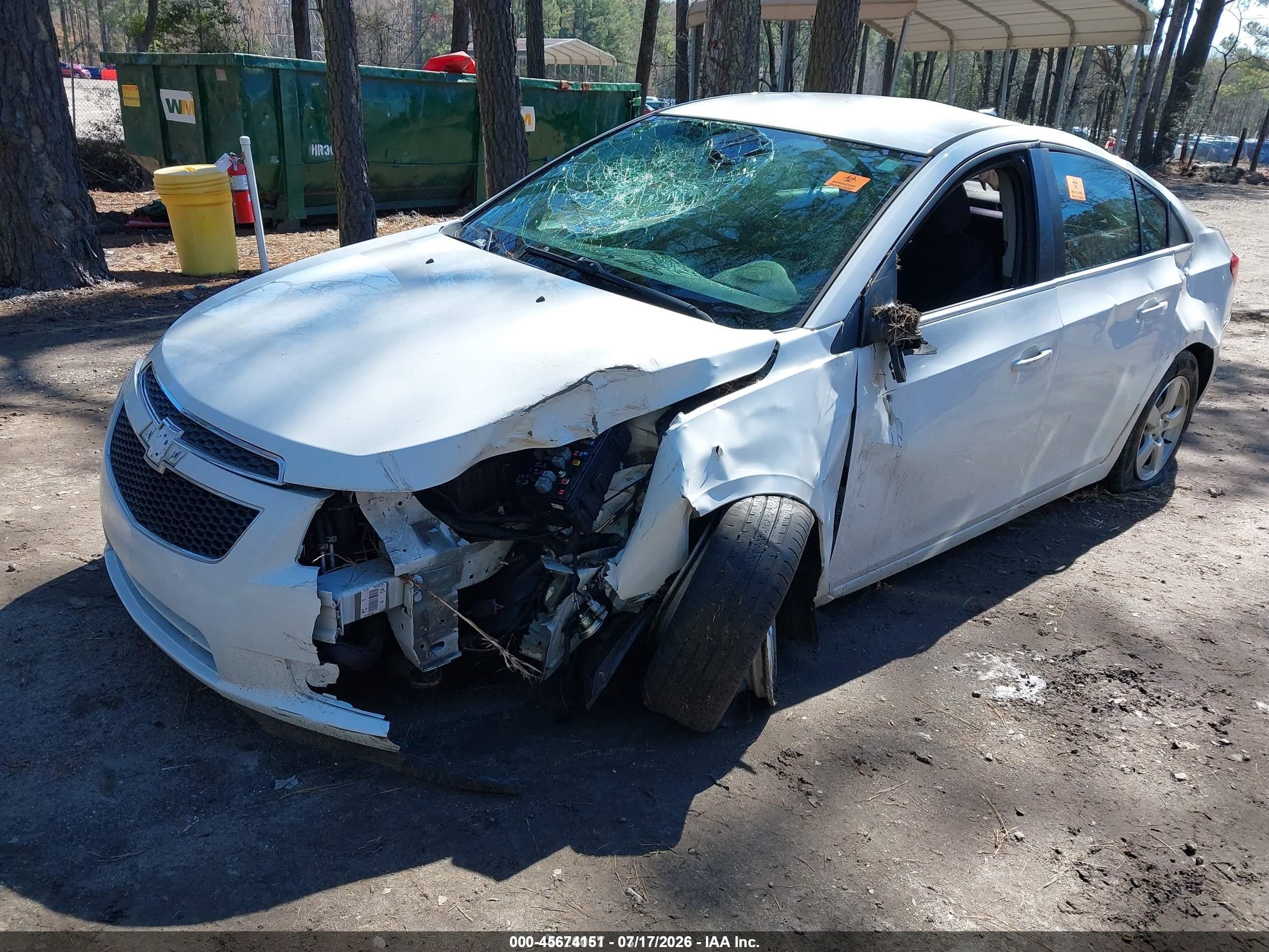 2014 Chevrolet Cruze 1lt Auto White vin: 1G1PC5SB5E7176289