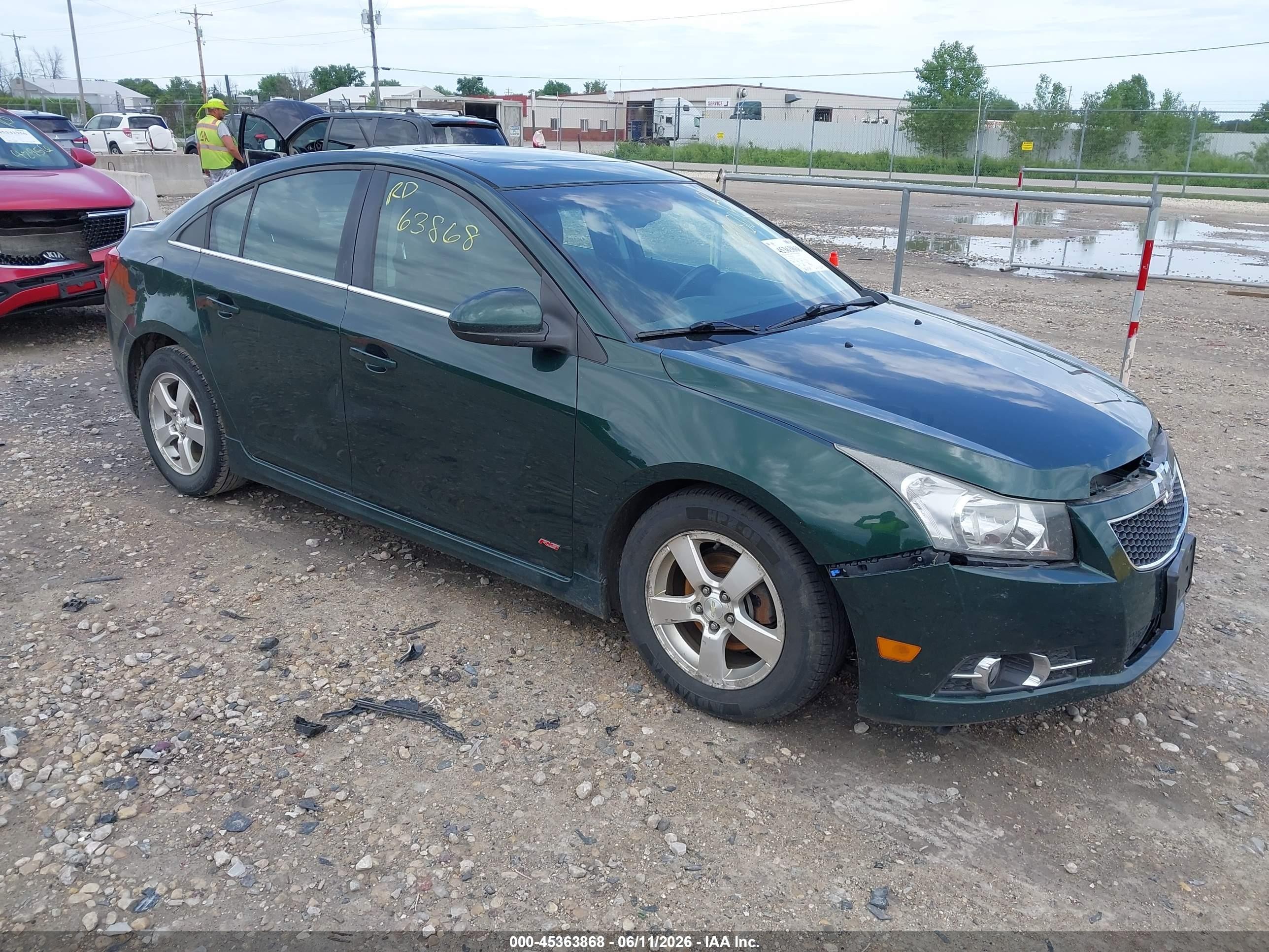 2014 Chevrolet Cruze 1lt Auto Зеленый vin: 1G1PC5SB5E7195943