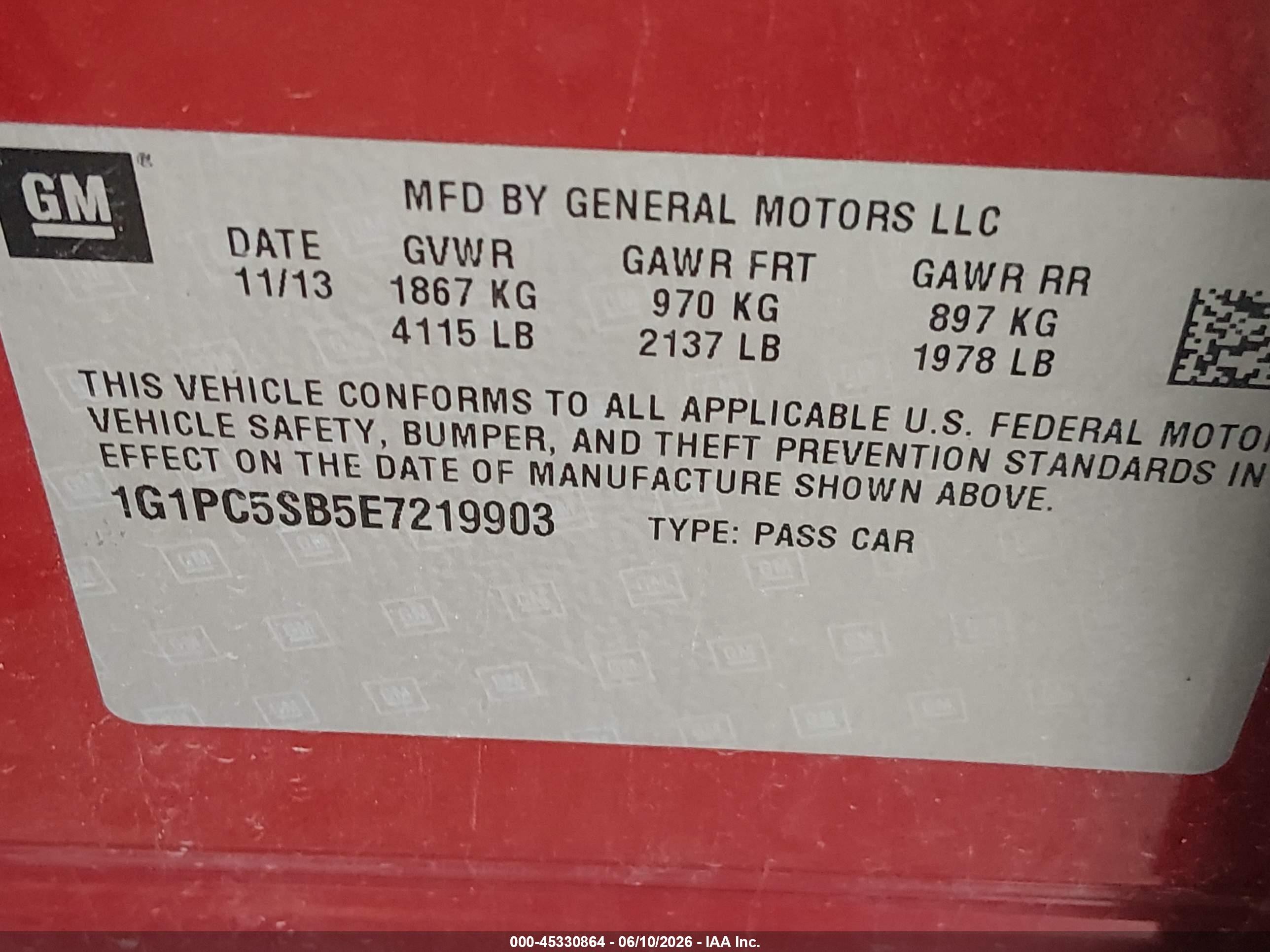 2014 Chevrolet Cruze 1lt Auto Maroon vin: 1G1PC5SB5E7219903
