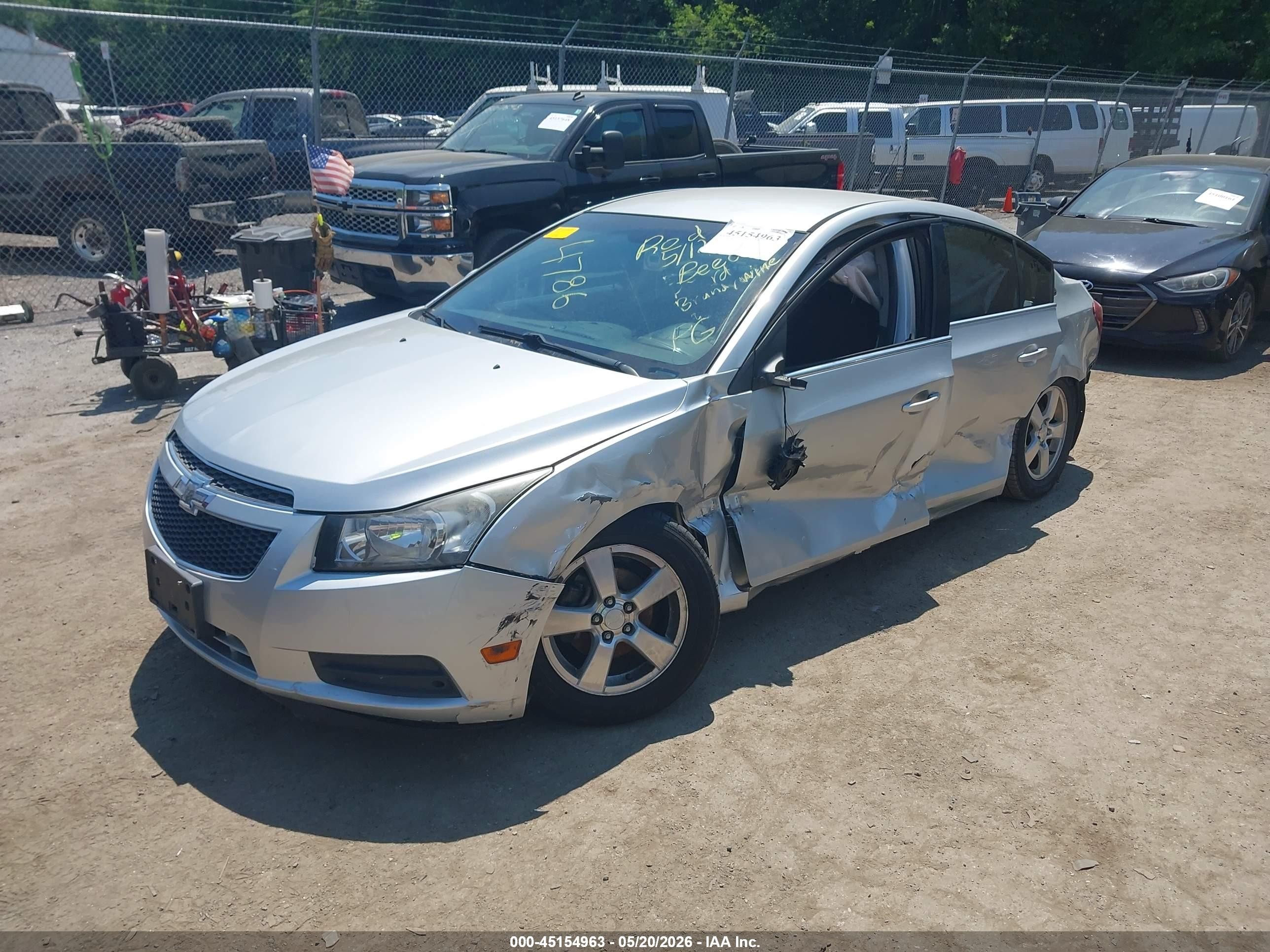 2014 Chevrolet Cruze 1lt Auto Silver vin: 1G1PC5SB5E7344786