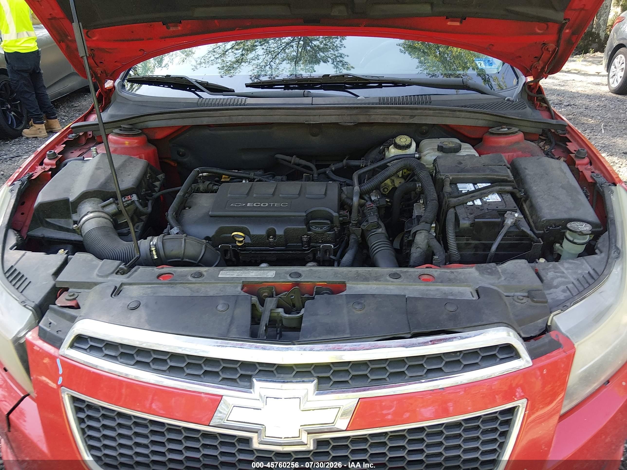 2014 Chevrolet Cruze 1lt Auto Red vin: 1G1PC5SB5E7367212