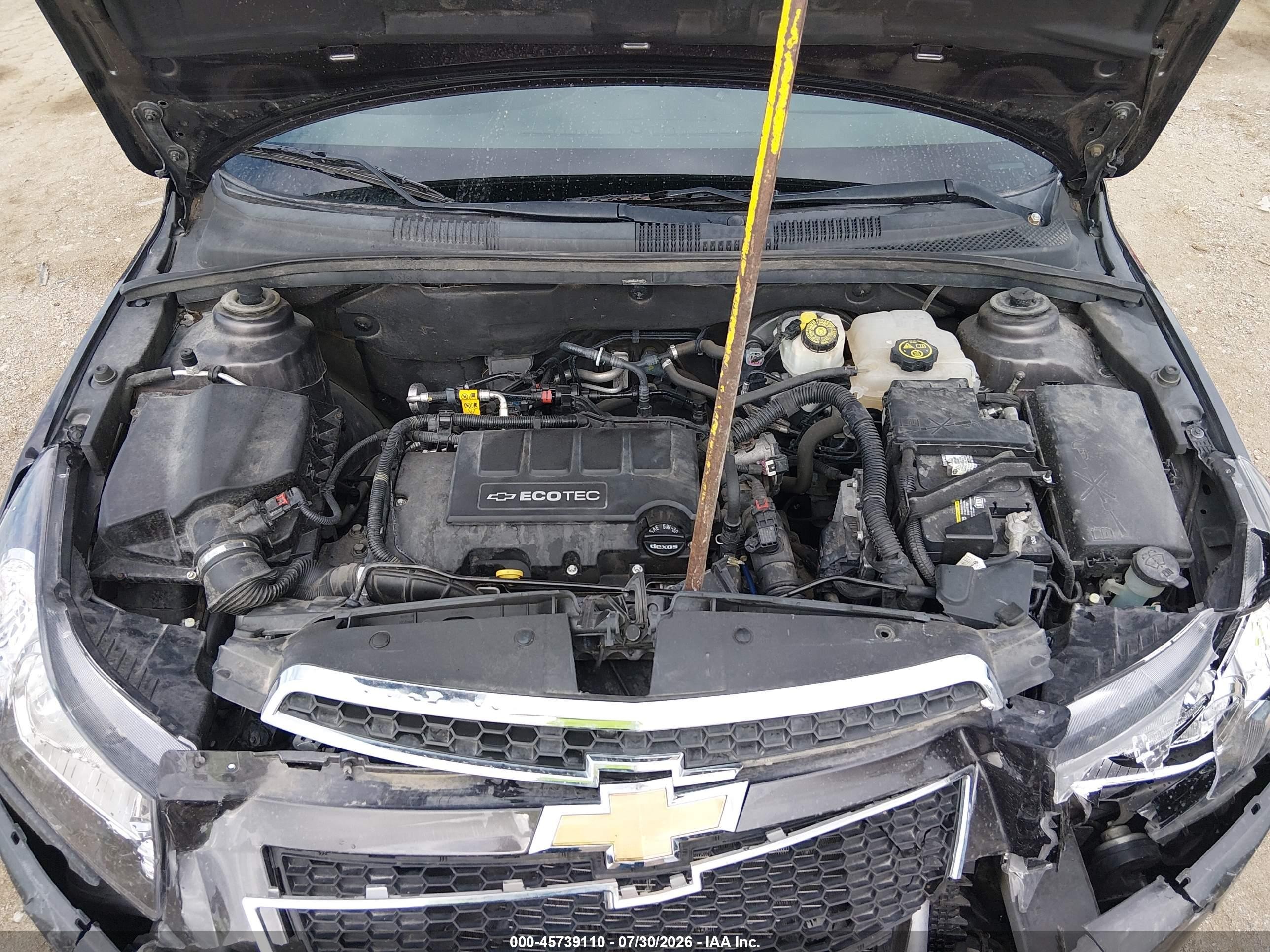 2014 Chevrolet Cruze 1lt Auto Black vin: 1G1PC5SB5E7430275