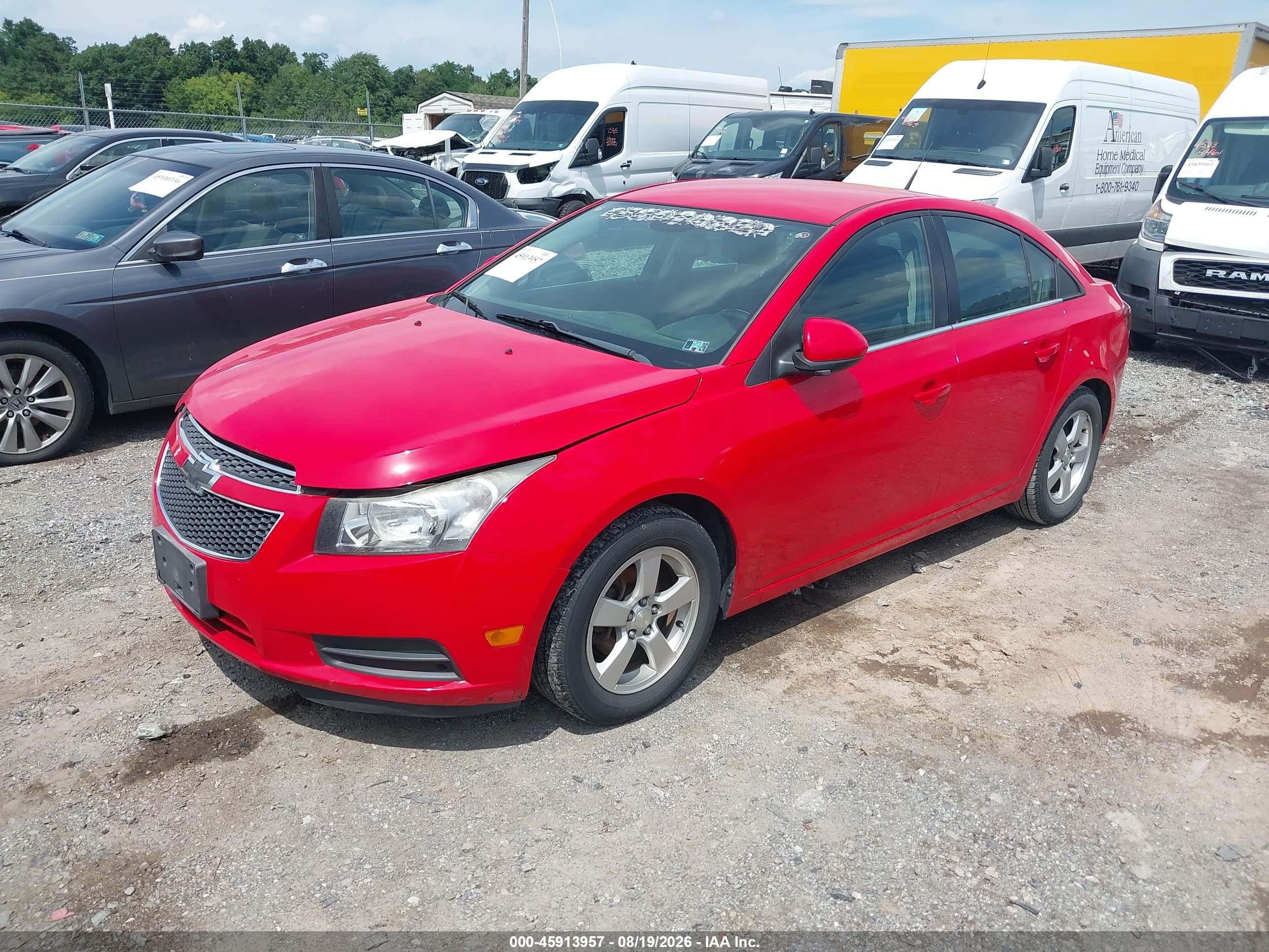 2014 Chevrolet Cruze 1lt Auto Красный vin: 1G1PC5SB5E7450252
