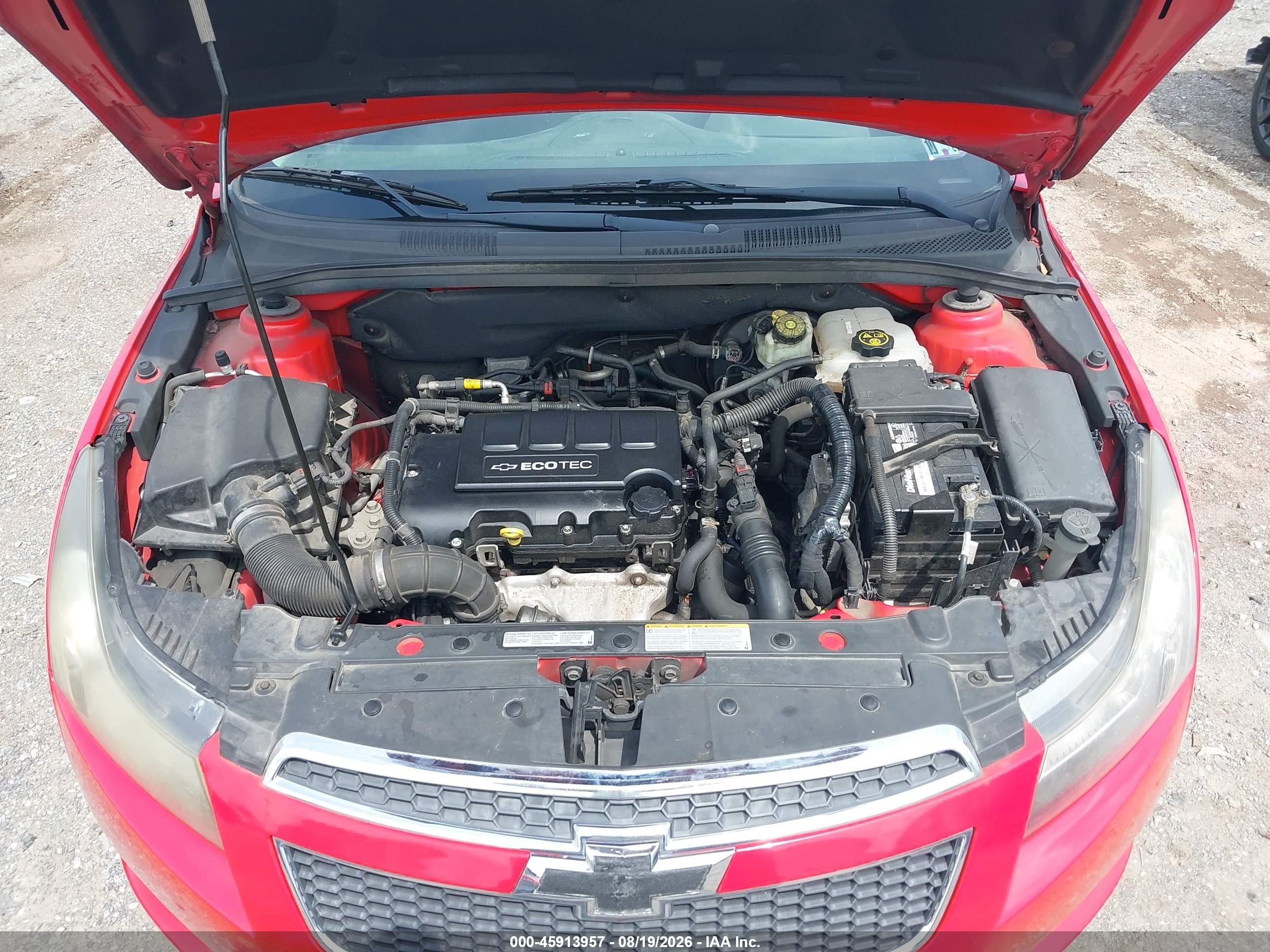 2014 Chevrolet Cruze 1lt Auto Красный vin: 1G1PC5SB5E7450252