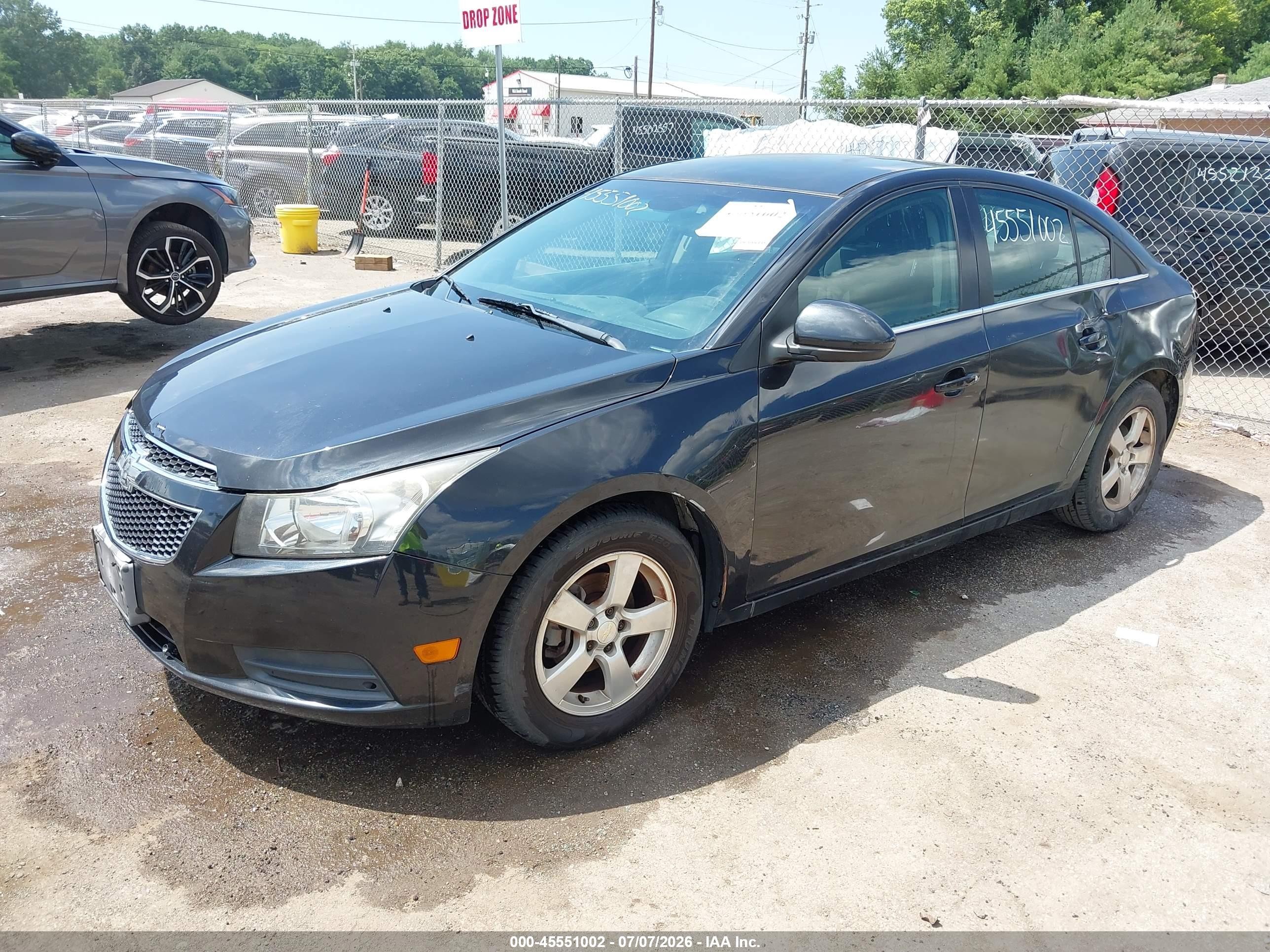 2014 Chevrolet Cruze 1lt Auto Black vin: 1G1PC5SB5E7460182