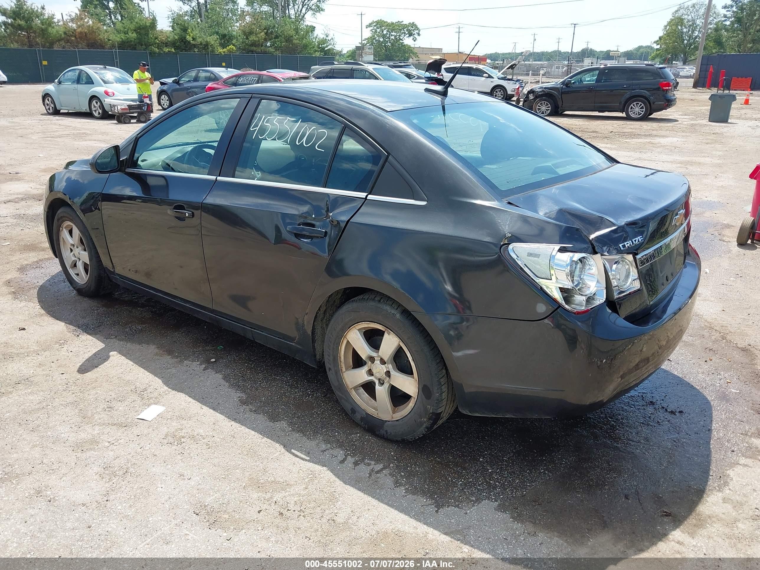 2014 Chevrolet Cruze 1lt Auto Black vin: 1G1PC5SB5E7460182
