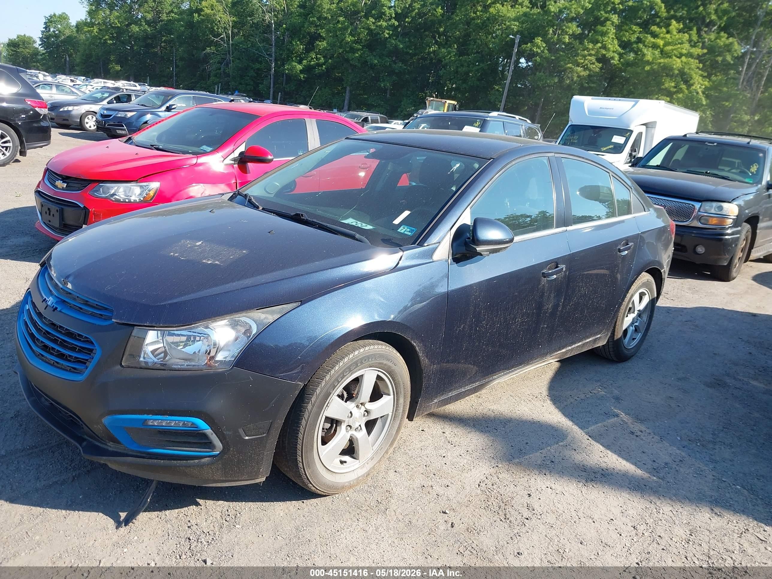2015 Chevrolet Cruze 1lt Auto Blue vin: 1G1PC5SB5F7120872
