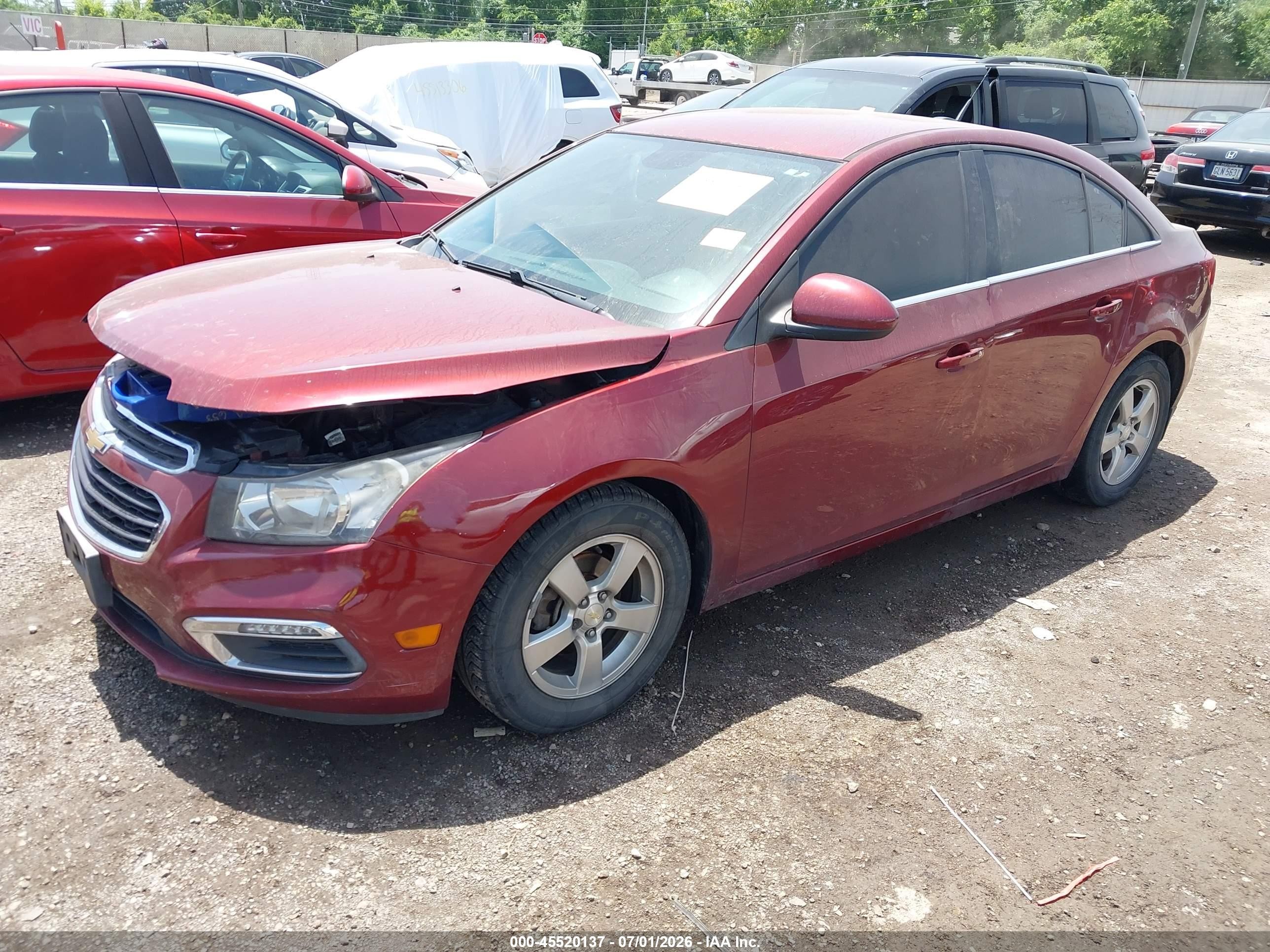 2015 Chevrolet Cruze 1lt Auto Maroon vin: 1G1PC5SB5F7137591