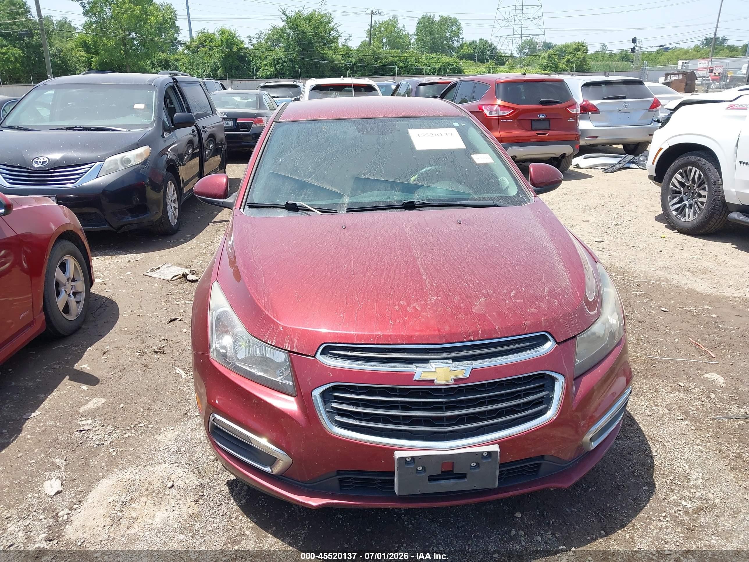 2015 Chevrolet Cruze 1lt Auto Maroon vin: 1G1PC5SB5F7137591
