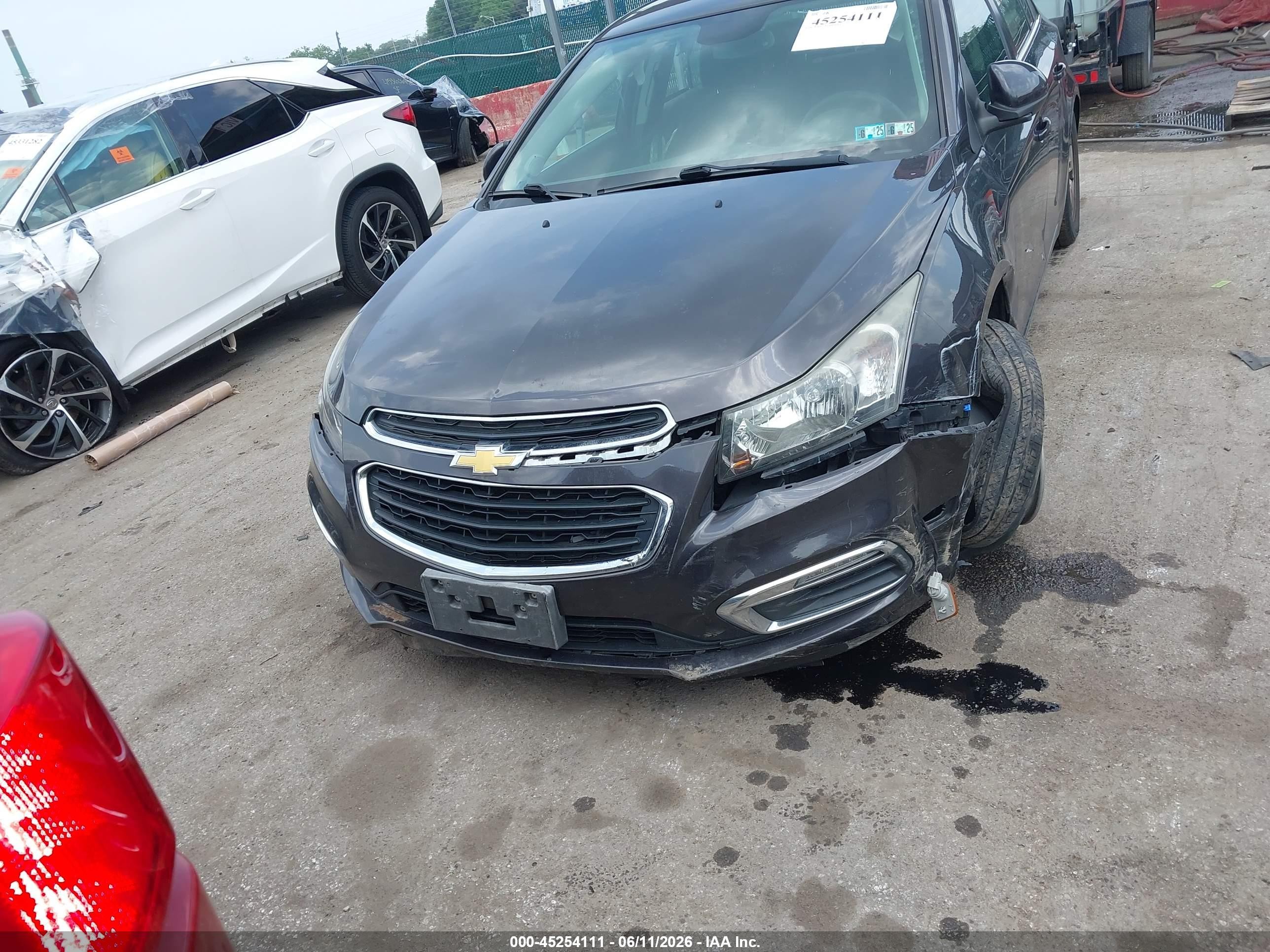 2015 Chevrolet Cruze 1lt Auto Gray vin: 1G1PC5SB5F7153936