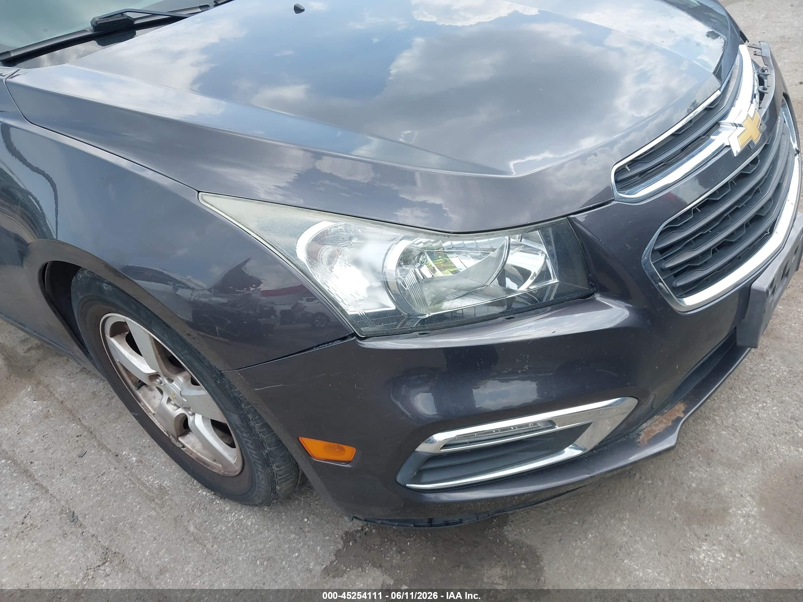 2015 Chevrolet Cruze 1lt Auto Gray vin: 1G1PC5SB5F7153936