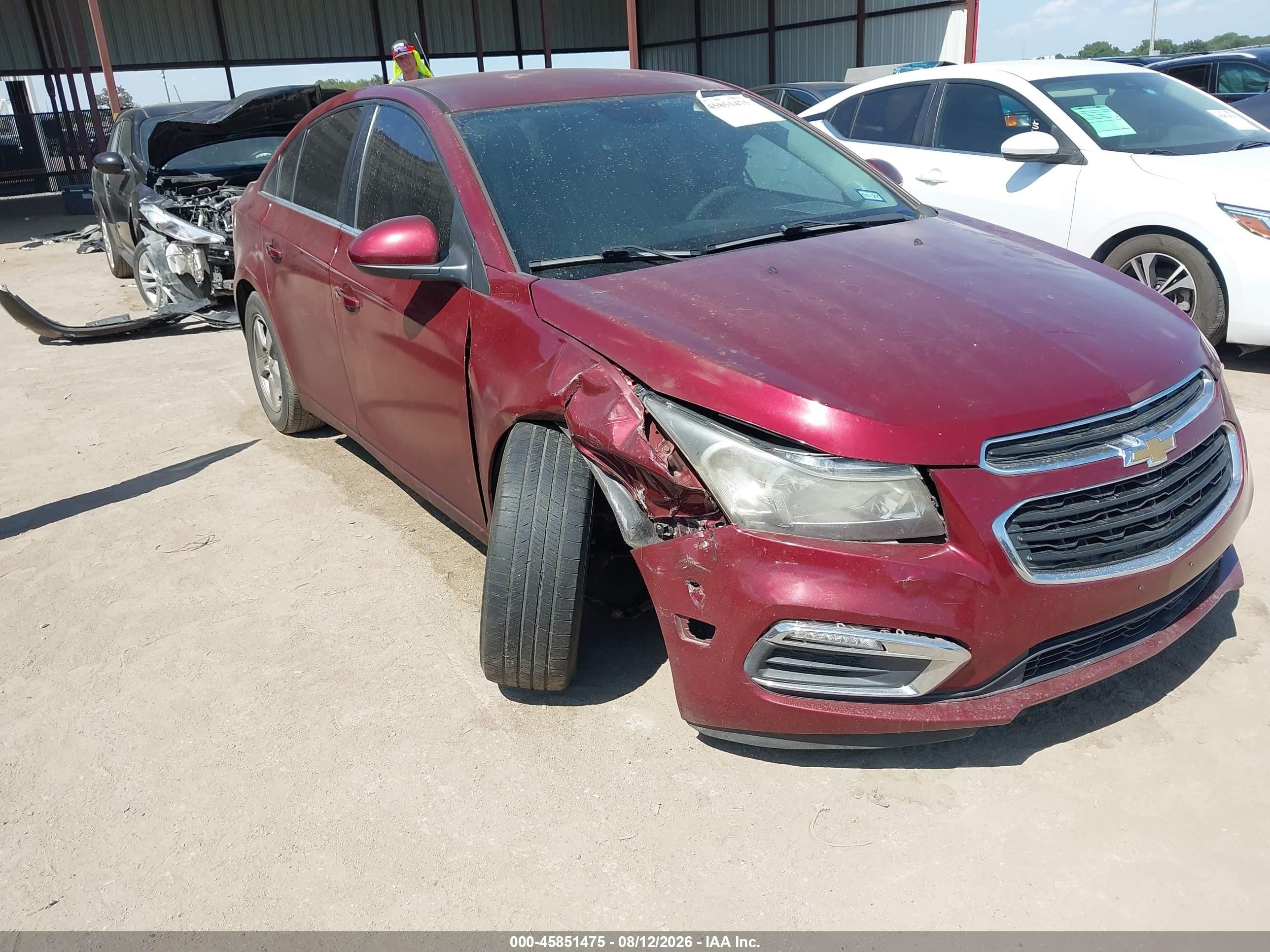 2015 Chevrolet Cruze 1lt Auto Red vin: 1G1PC5SB5F7162507
