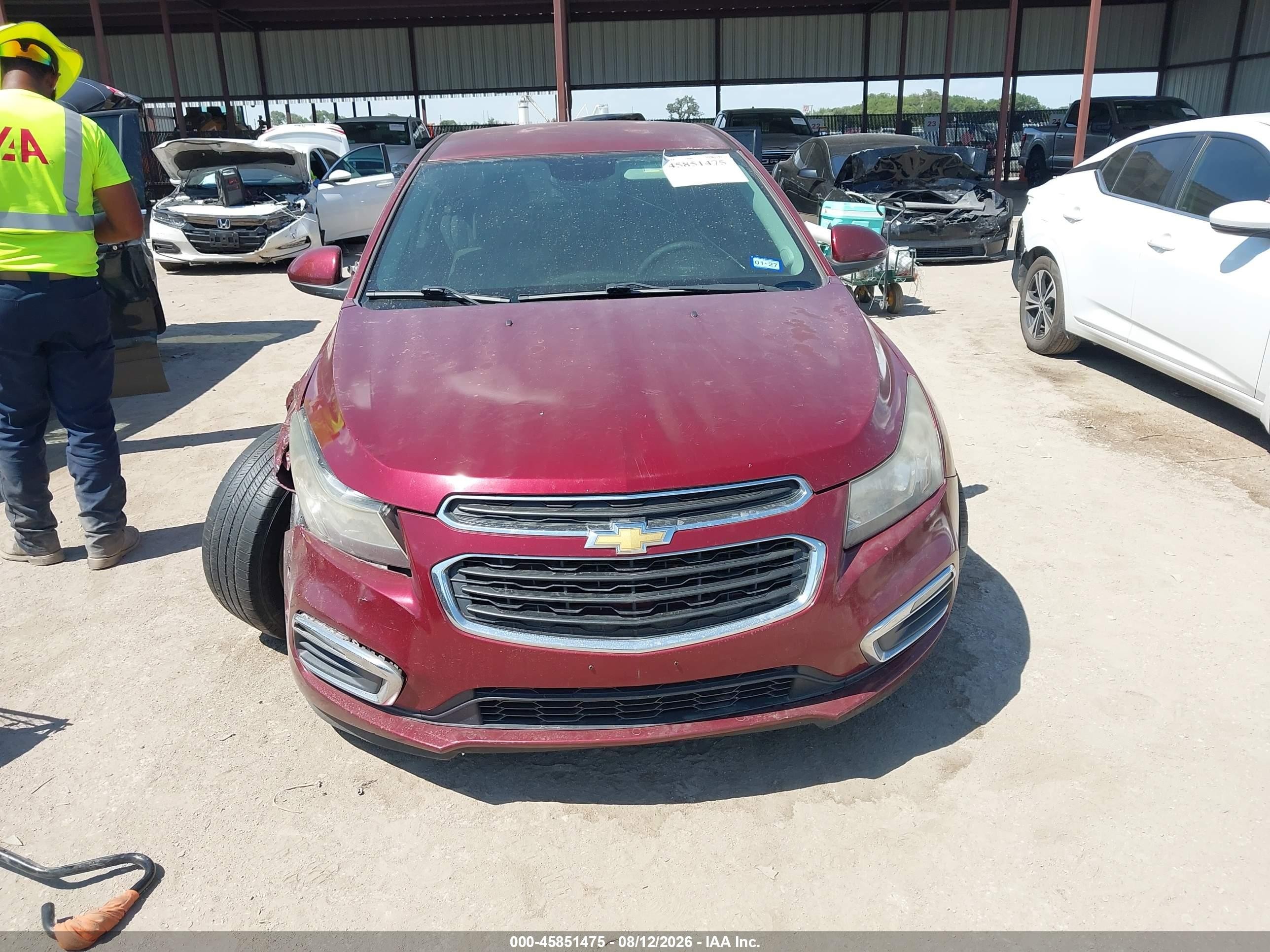 2015 Chevrolet Cruze 1lt Auto Red vin: 1G1PC5SB5F7162507