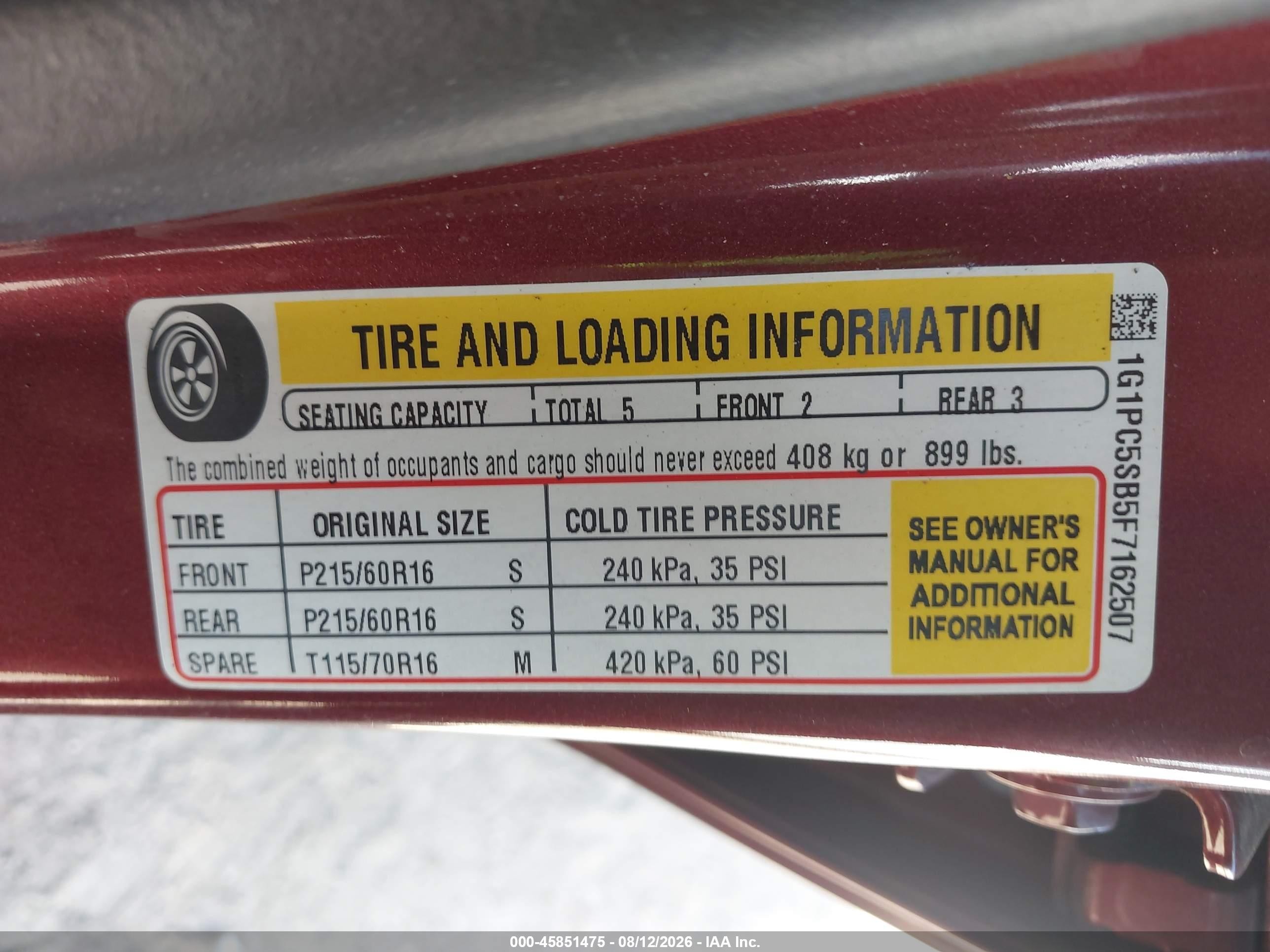 2015 Chevrolet Cruze 1lt Auto Red vin: 1G1PC5SB5F7162507