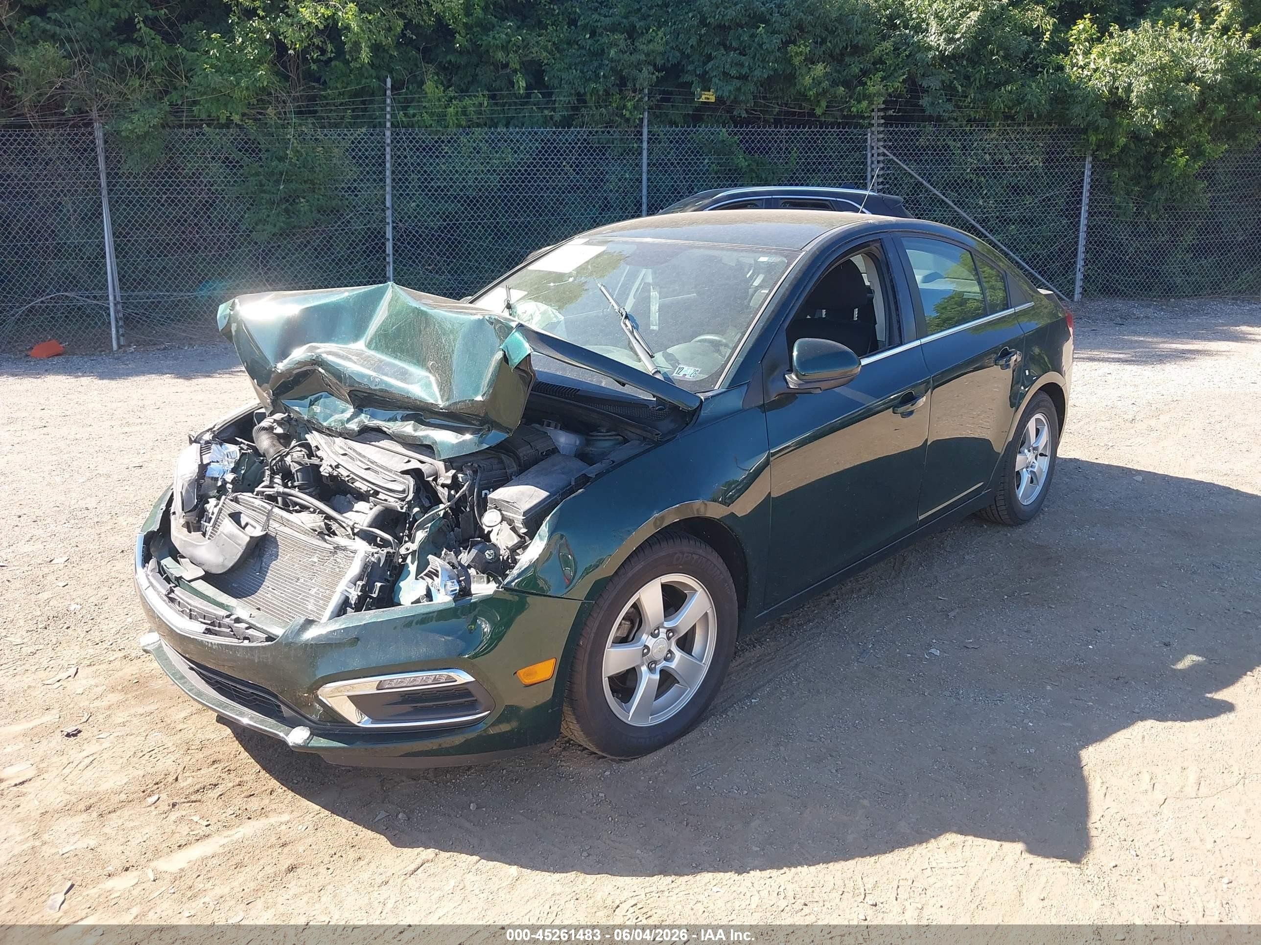 2015 Chevrolet Cruze 1lt Auto Green vin: 1G1PC5SB5F7246570