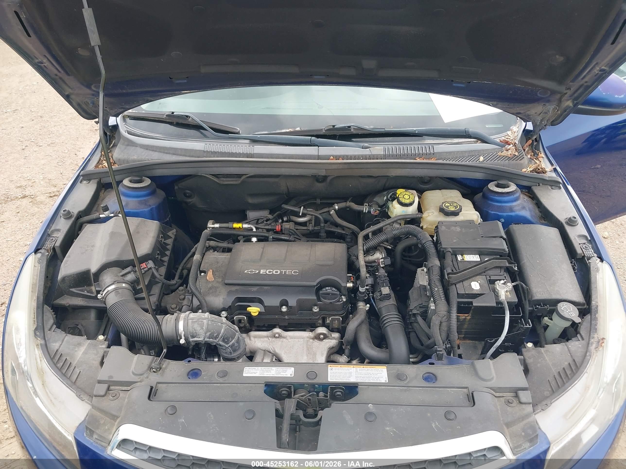 2013 Chevrolet Cruze 1lt Auto Blue vin: 1G1PC5SB6D7109862