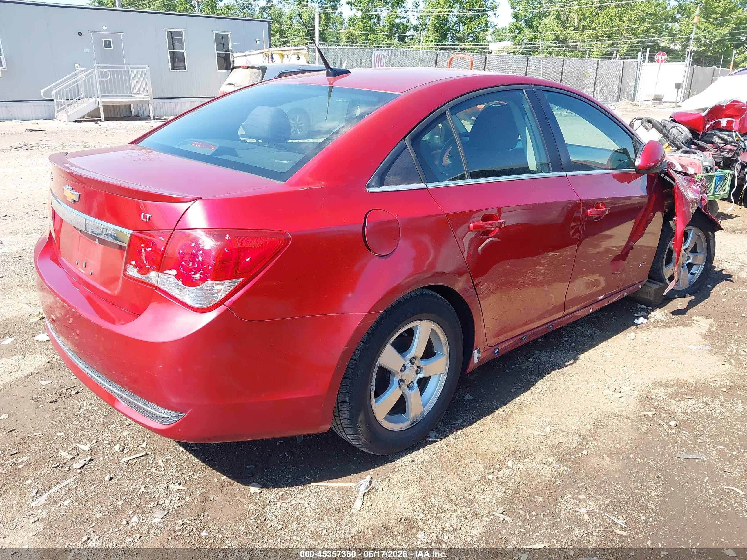 2013 Chevrolet Cruze 1lt Auto Red vin: 1G1PC5SB6D7143431