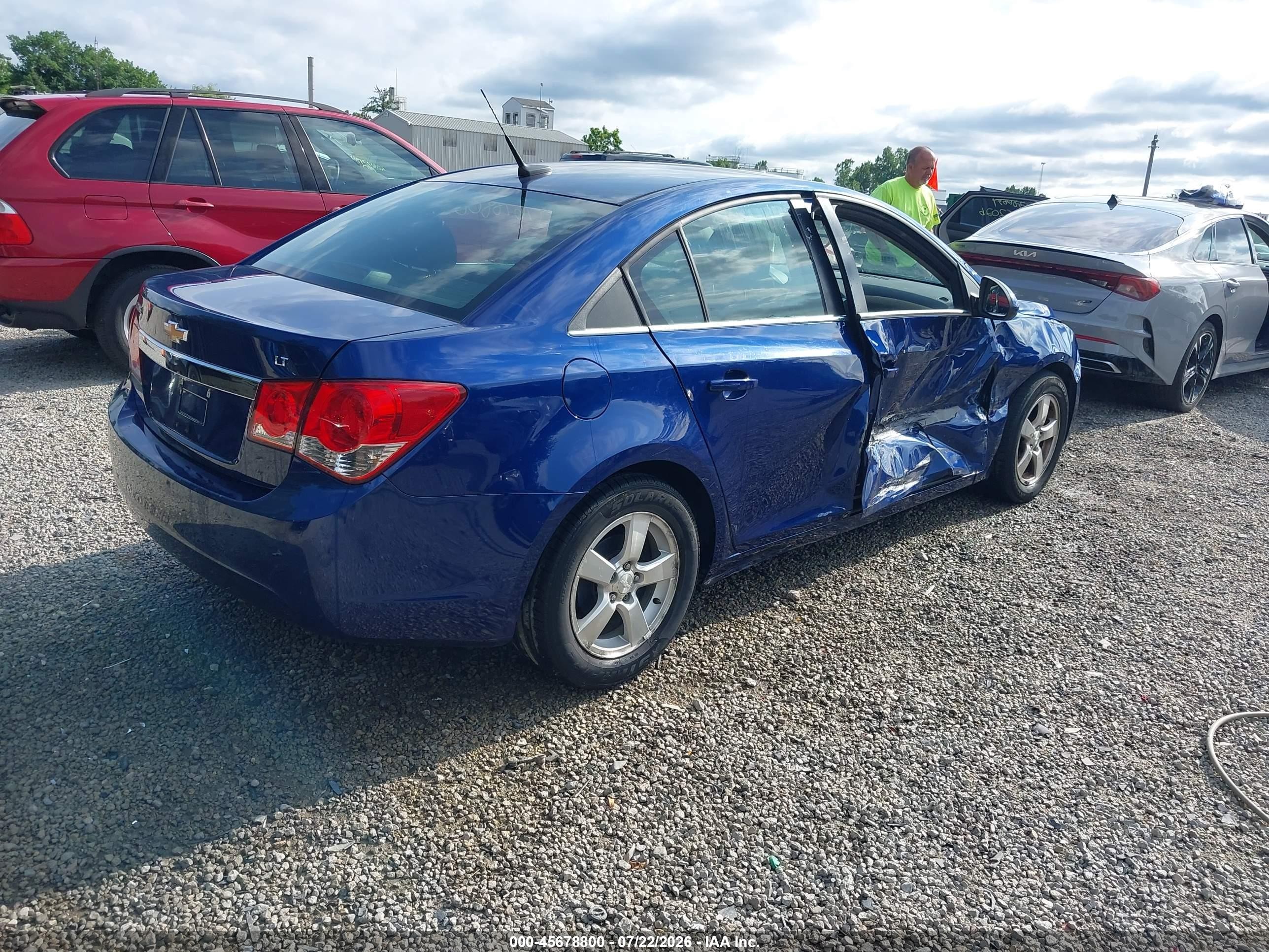 2013 Chevrolet Cruze 1lt Auto Blue vin: 1G1PC5SB6D7171956